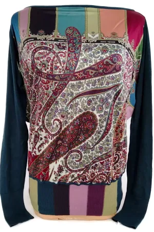 Hermes Paris. Printed Rayon, Cashmere, Silk Tops