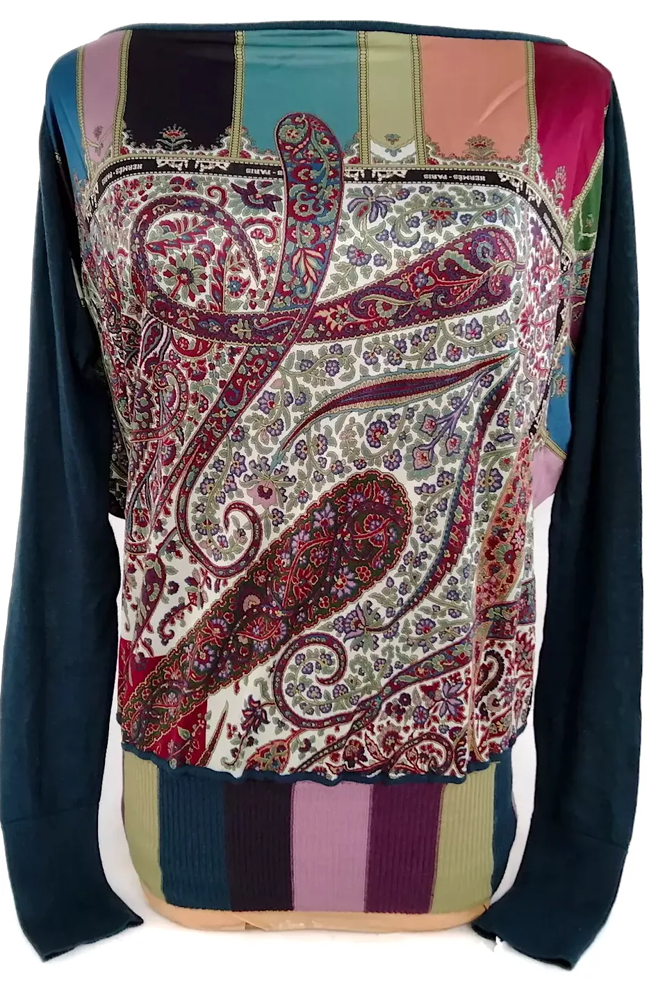 Hermes Paris. Printed Rayon, Cashmere, Silk Tops