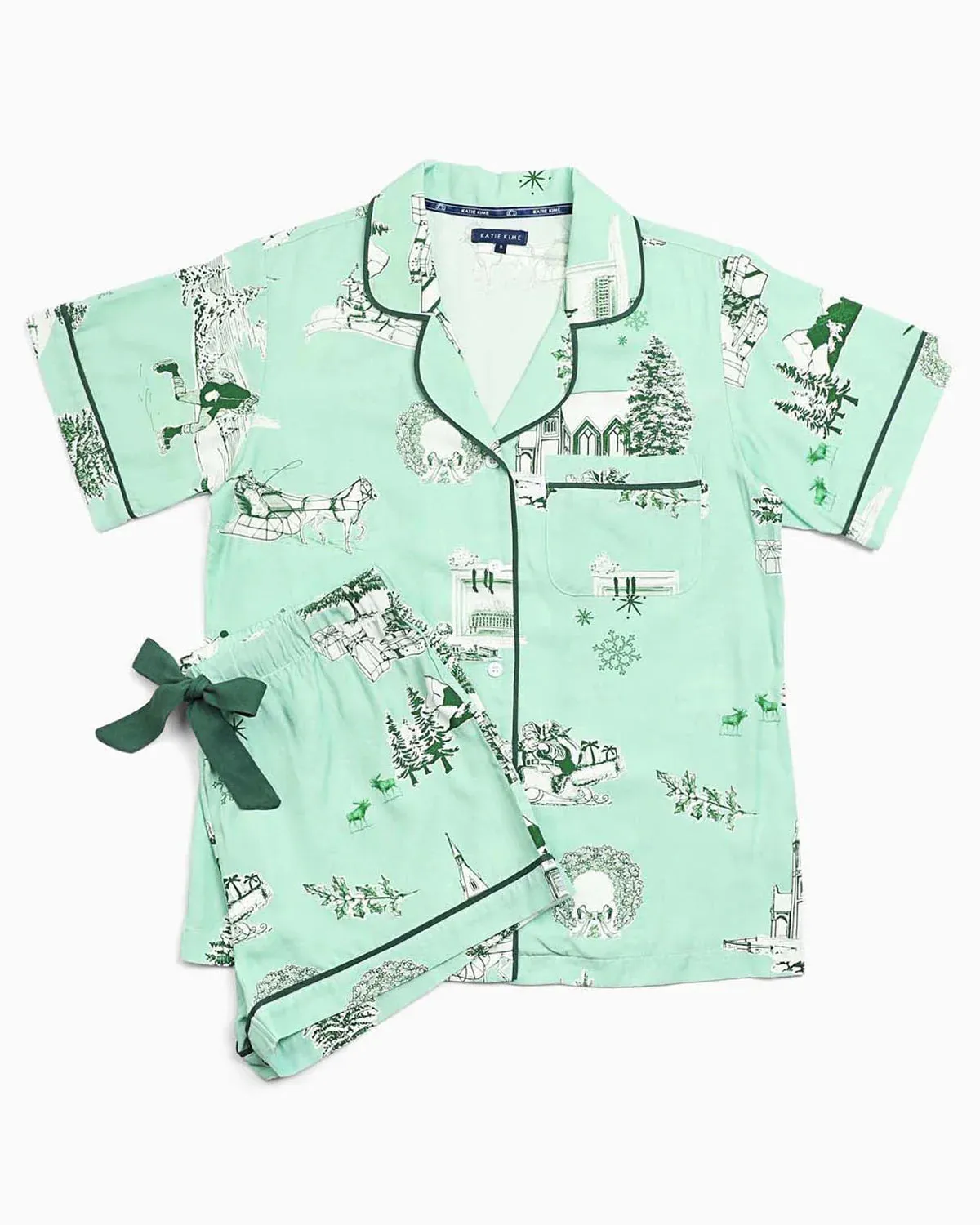 Holiday Toile Pajama Short Set