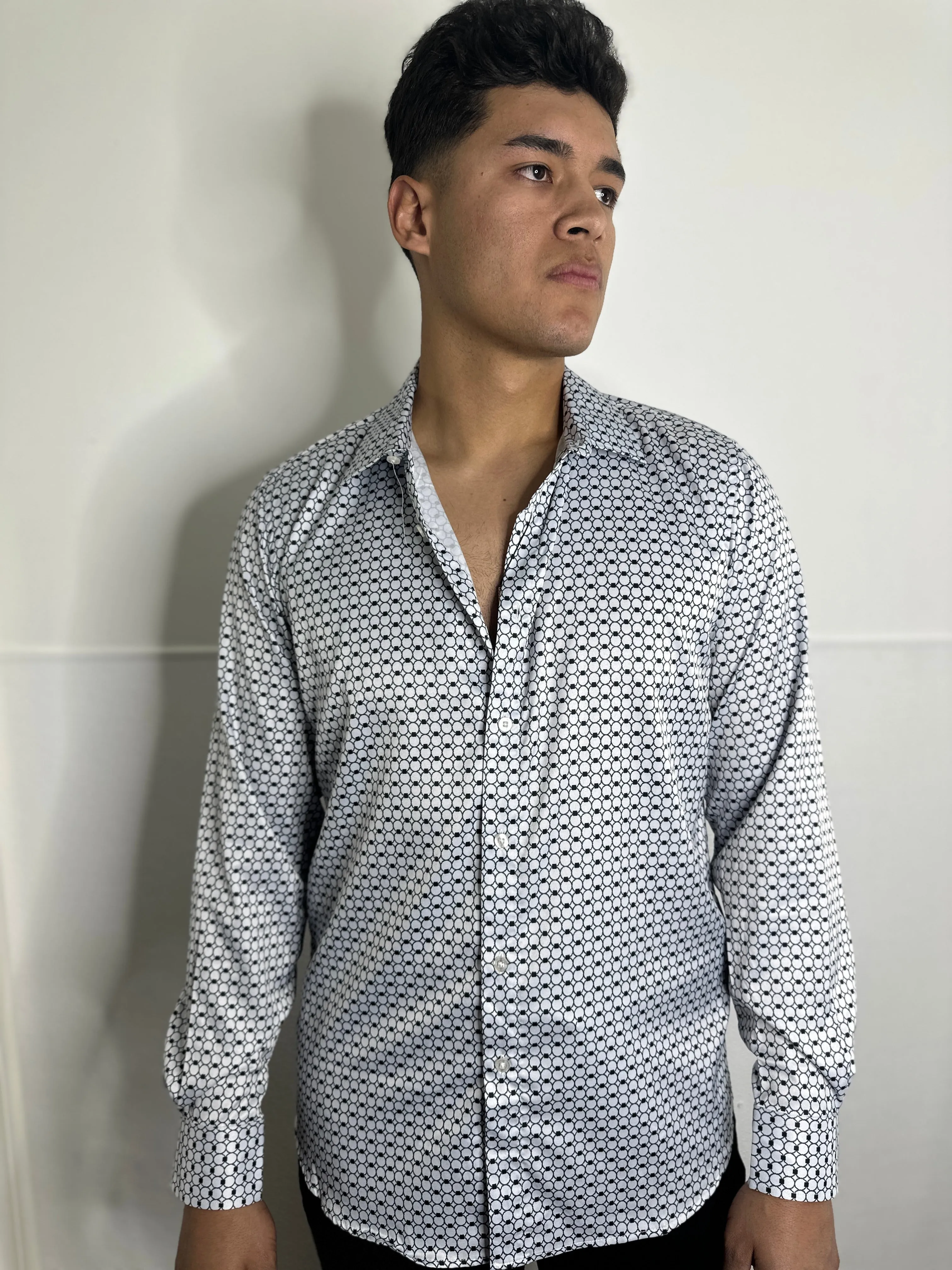 Humberto Moderno White Print Shirt
