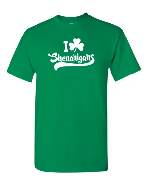 I Clover Shenanigans T Shirt Saint Patricks Day Tee Irish tee