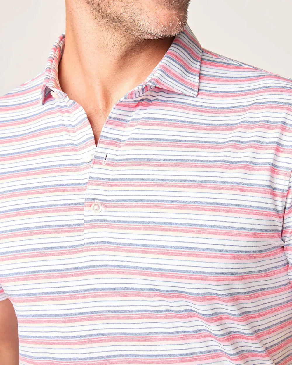 Johnnie-O Tyson Striped Jersey Performance Polo