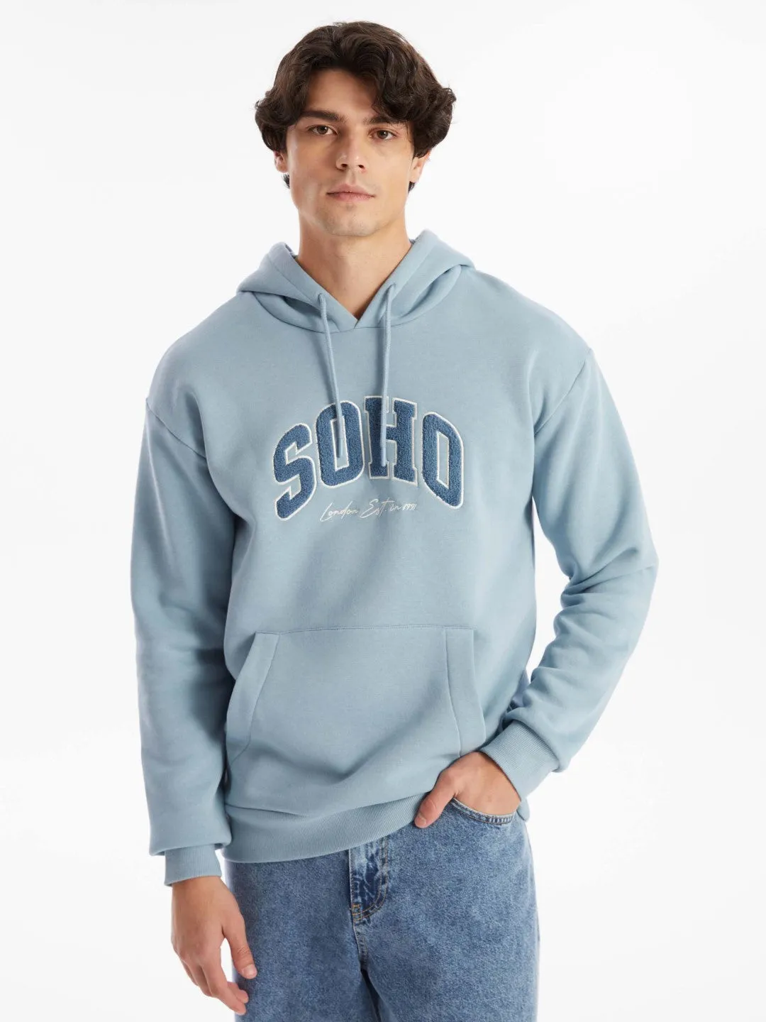 LCW Casual

Matte Blue Long Sleeve Embroidered Men's Hoodie