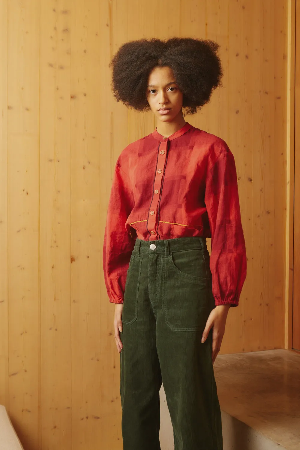 L.F.Markey Gale Shirt Red Gingham