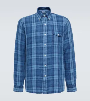 Linen Polo Ralph Lauren shirt, blue