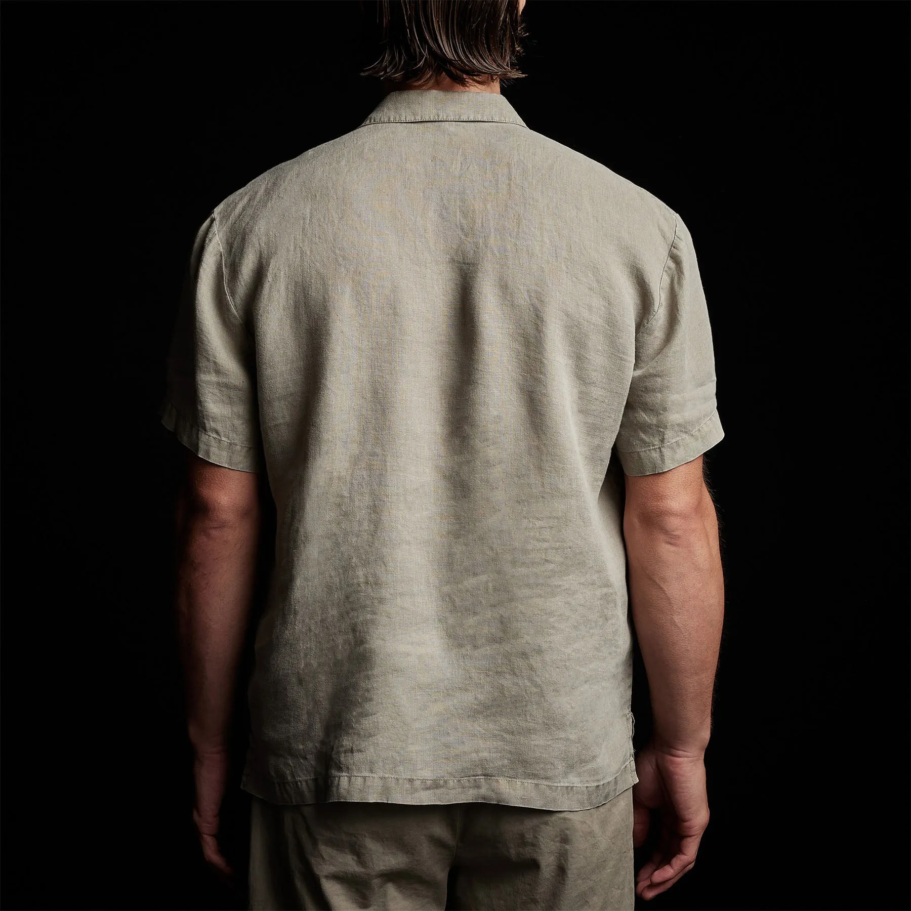 Linen Pullover Polo - Silt Pigment