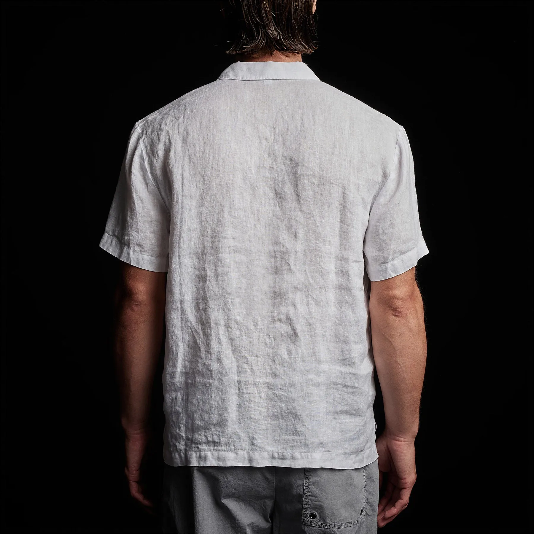 Linen Pullover Polo - White