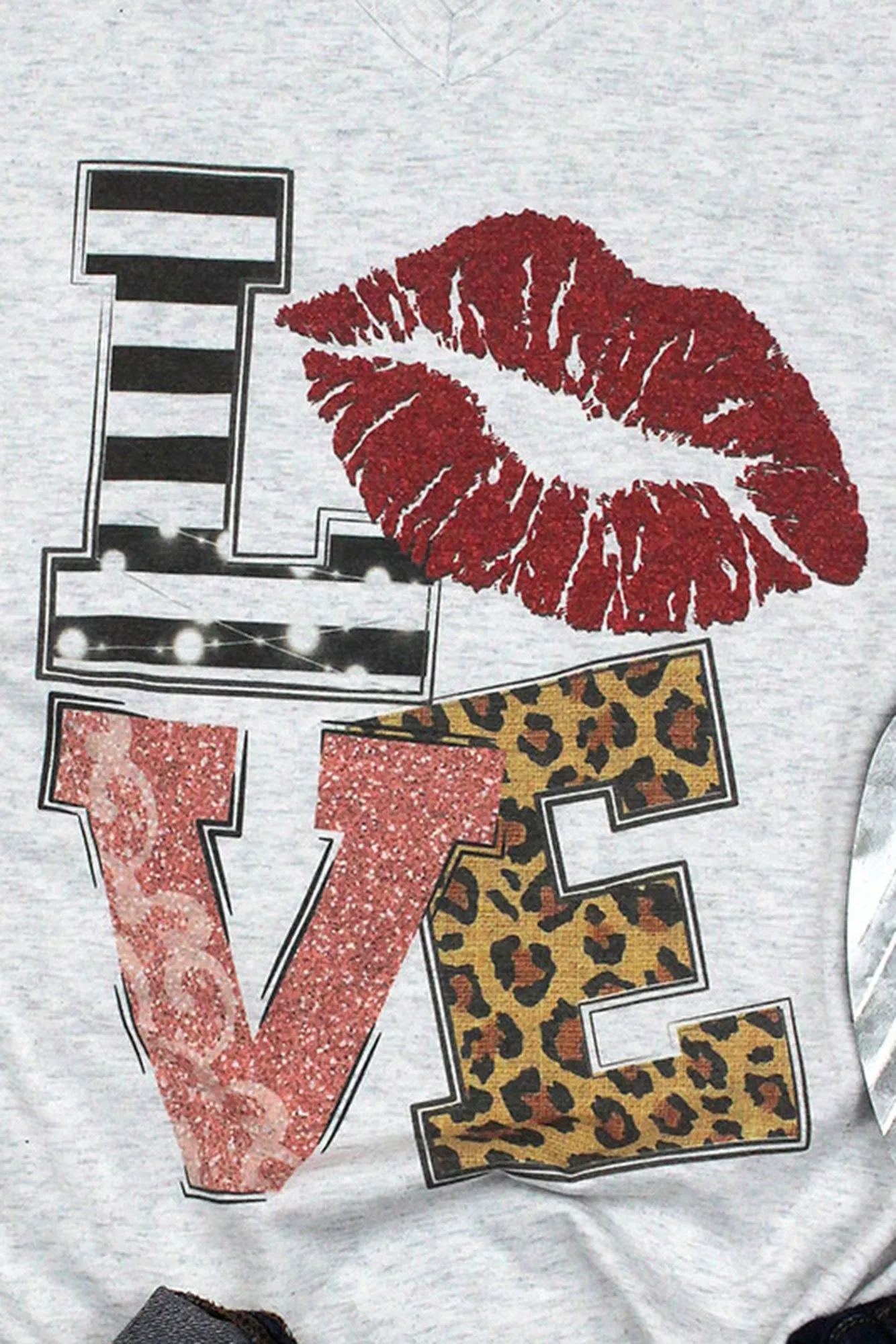 Love & Kisses Tri-Blend V Neck Tee