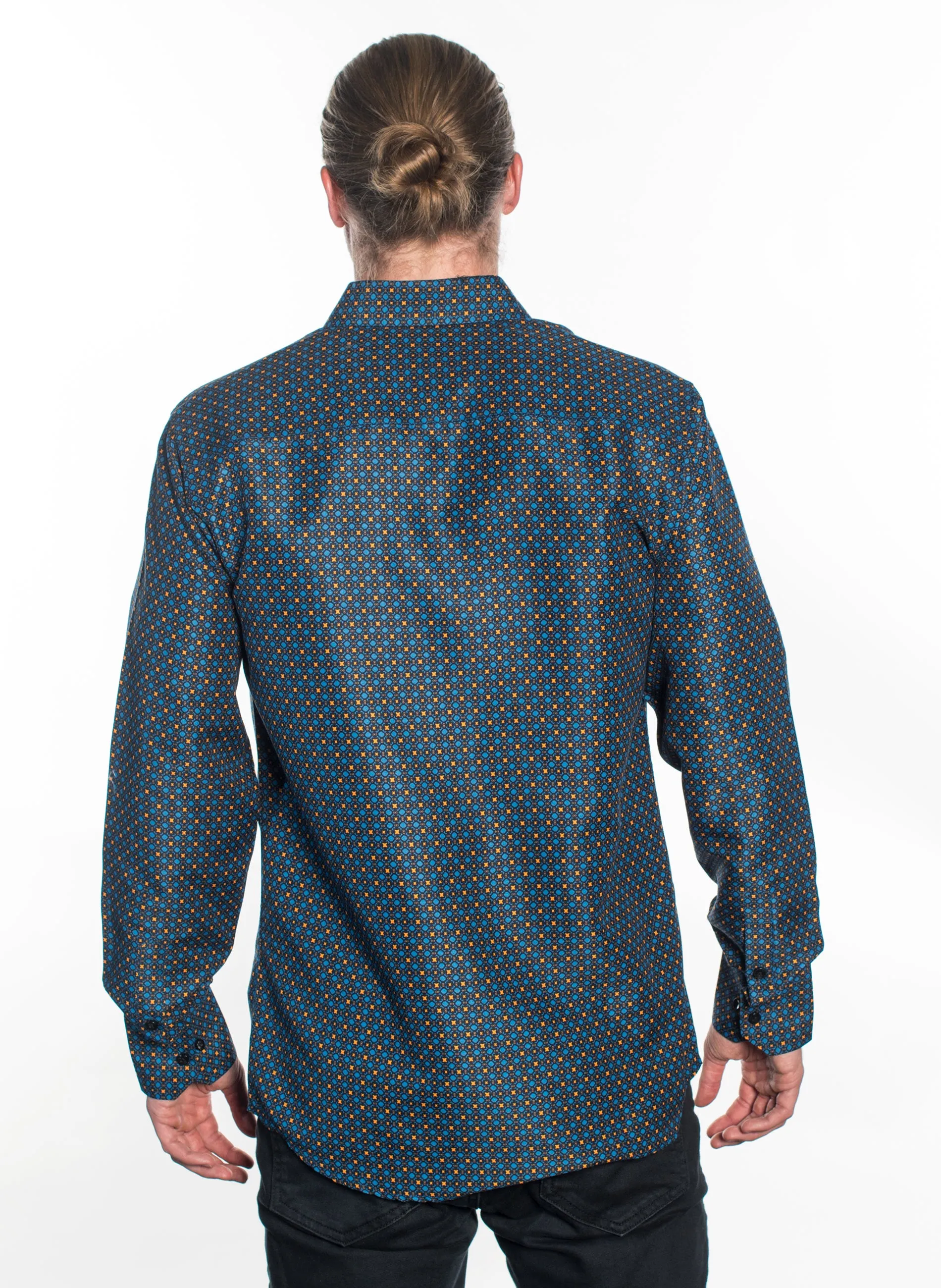 LSWG-400 MEN'S PRINTED LONG SLEEVE DRESS SHIRT