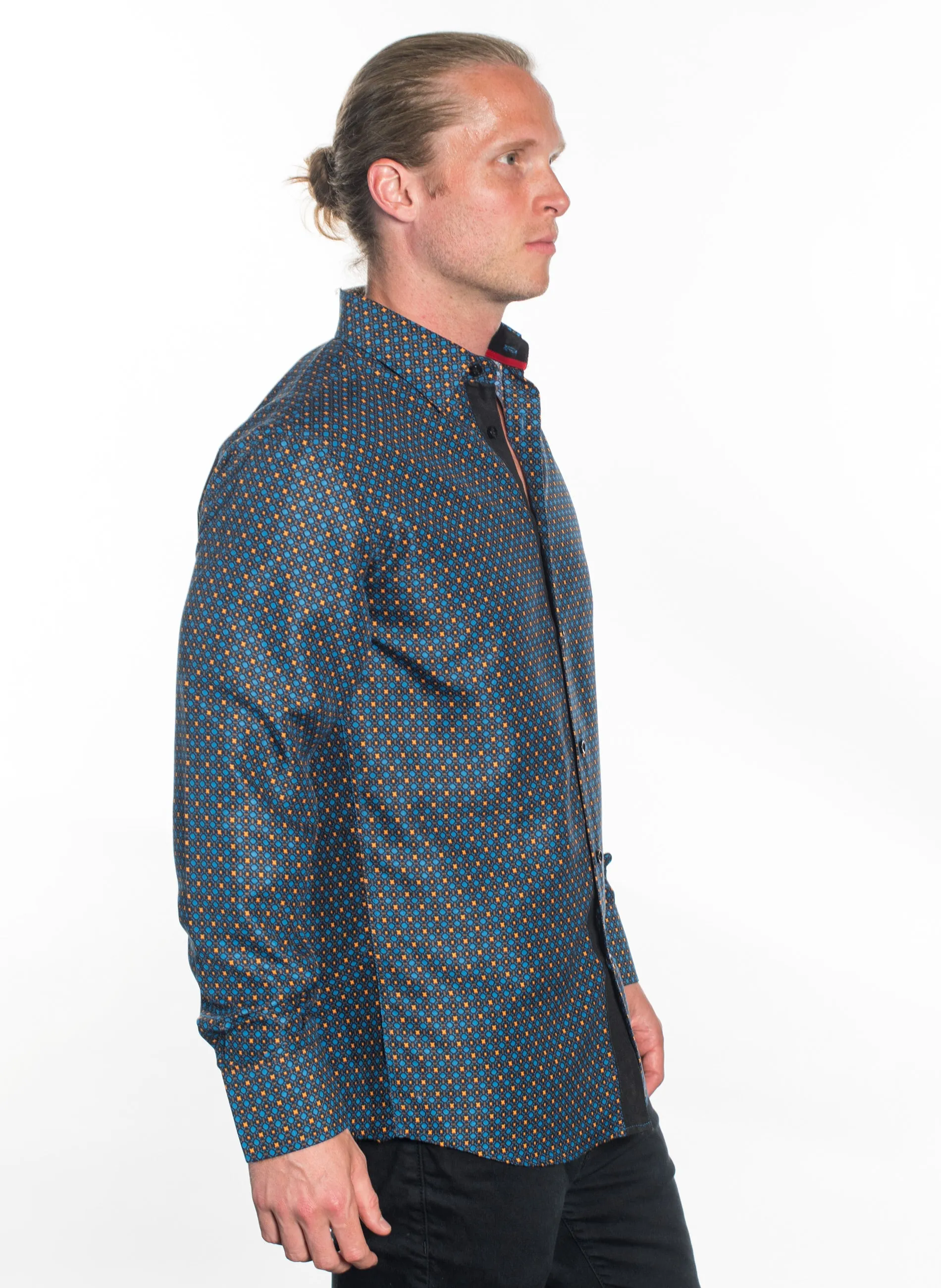 LSWG-400 MEN'S PRINTED LONG SLEEVE DRESS SHIRT