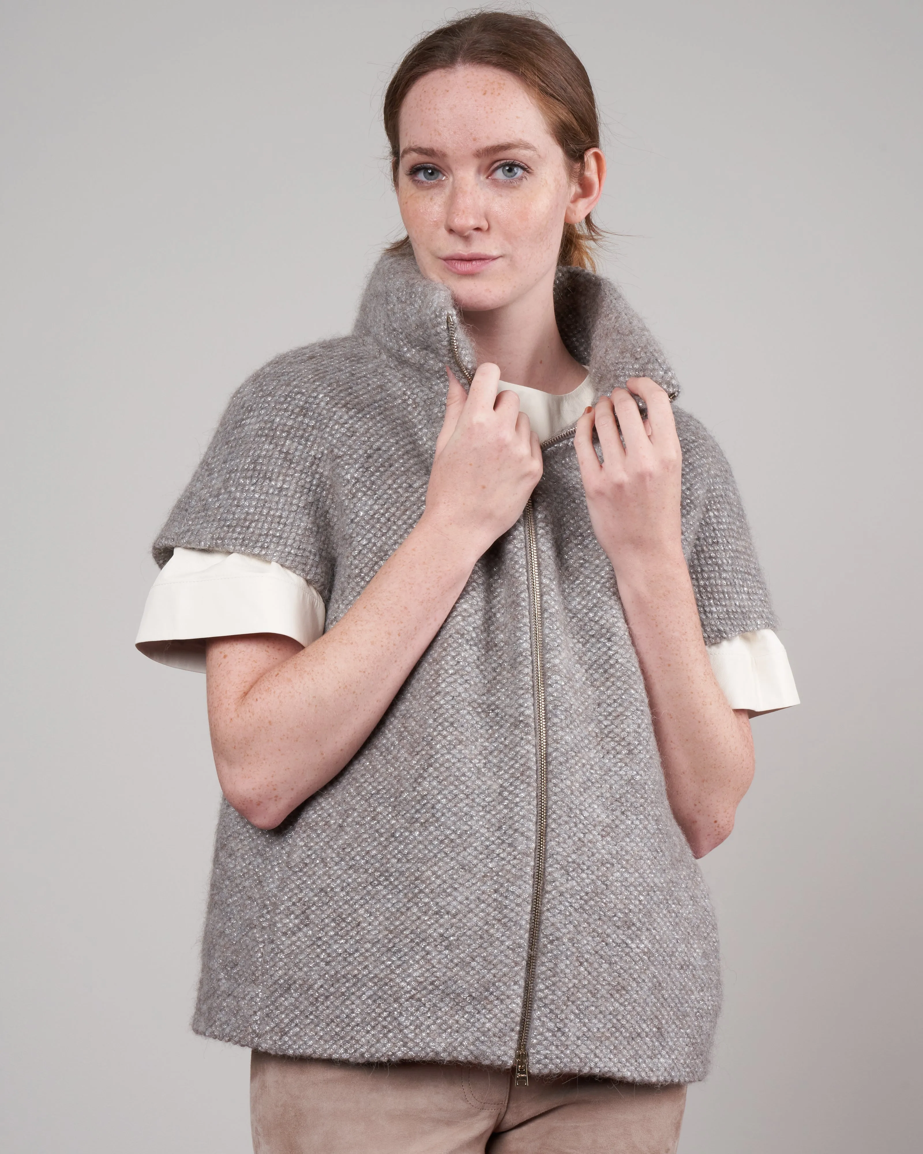 lurex animal friendly wool topper - grigio perla 9410