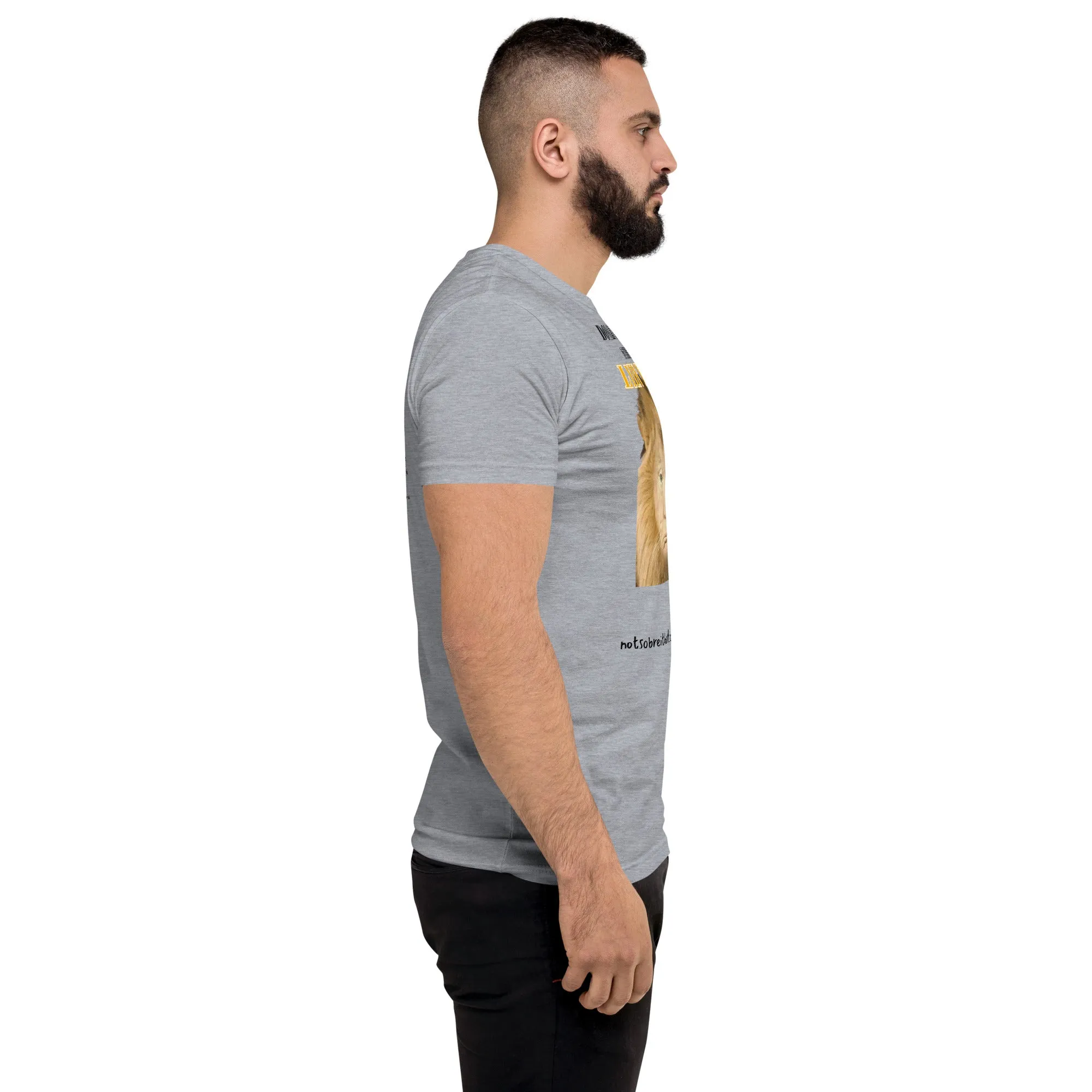 Lyin' King Men's Fitted Short Sleeve T-shirt. Special 2 sided edition