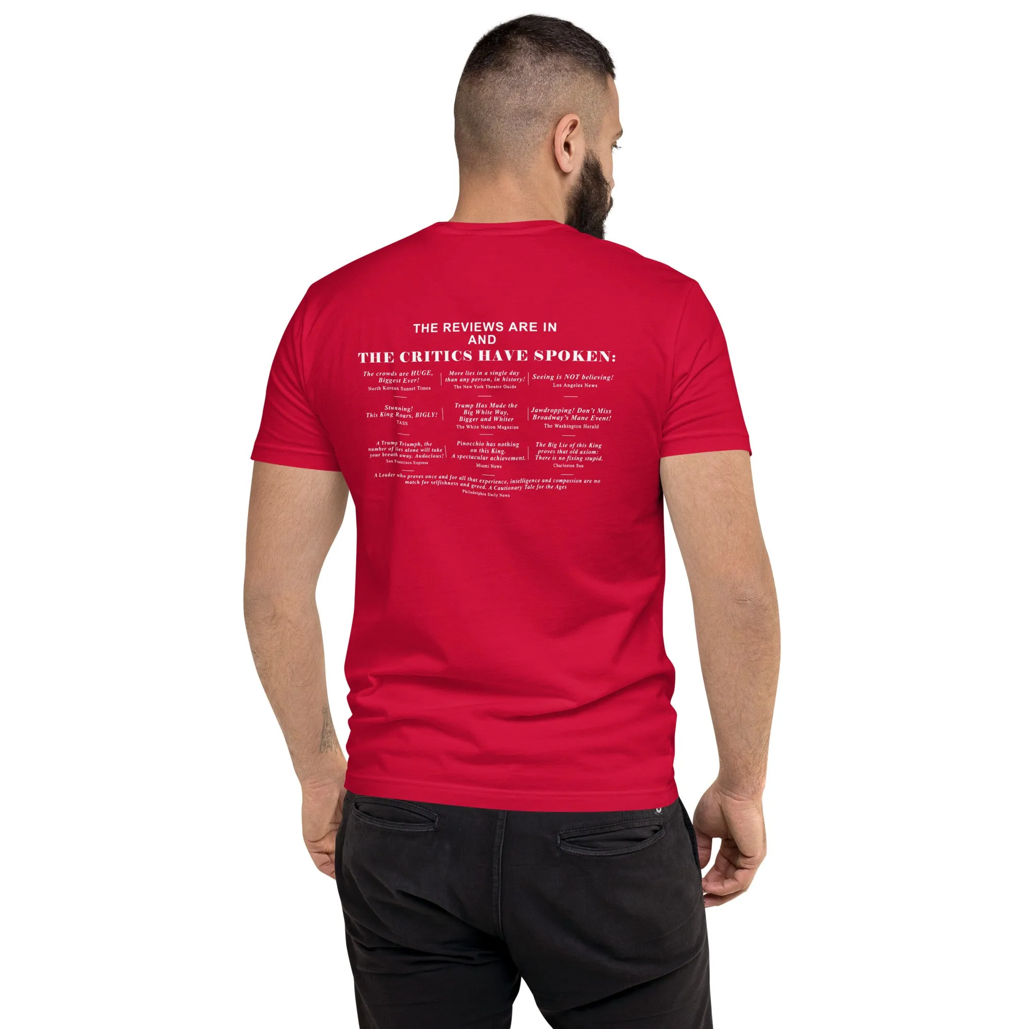 Lyin' King Men's Fitted Short Sleeve T-shirt. Special 2 sided edition