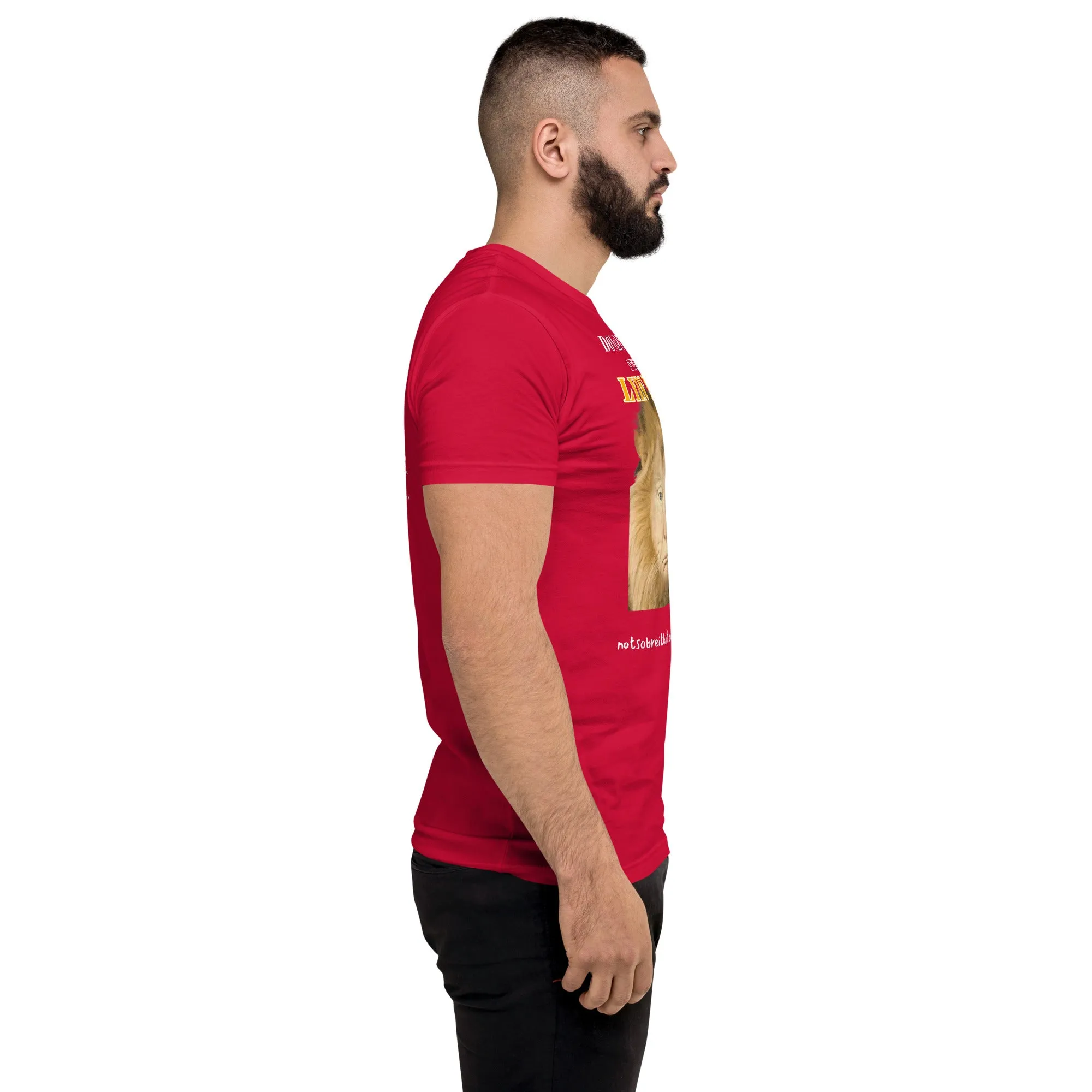 Lyin' King Men's Fitted Short Sleeve T-shirt. Special 2 sided edition