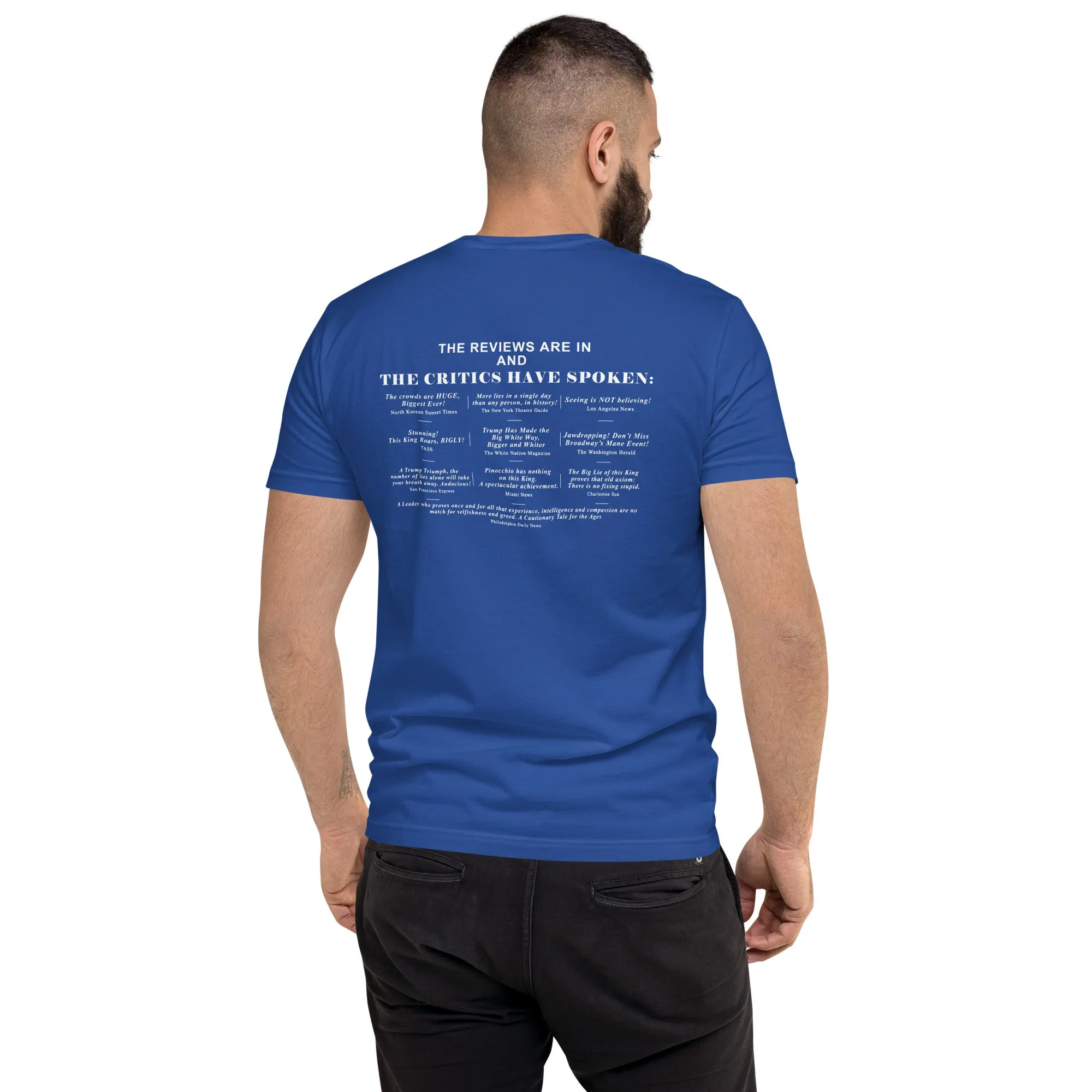 Lyin' King Men's Fitted Short Sleeve T-shirt. Special 2 sided edition