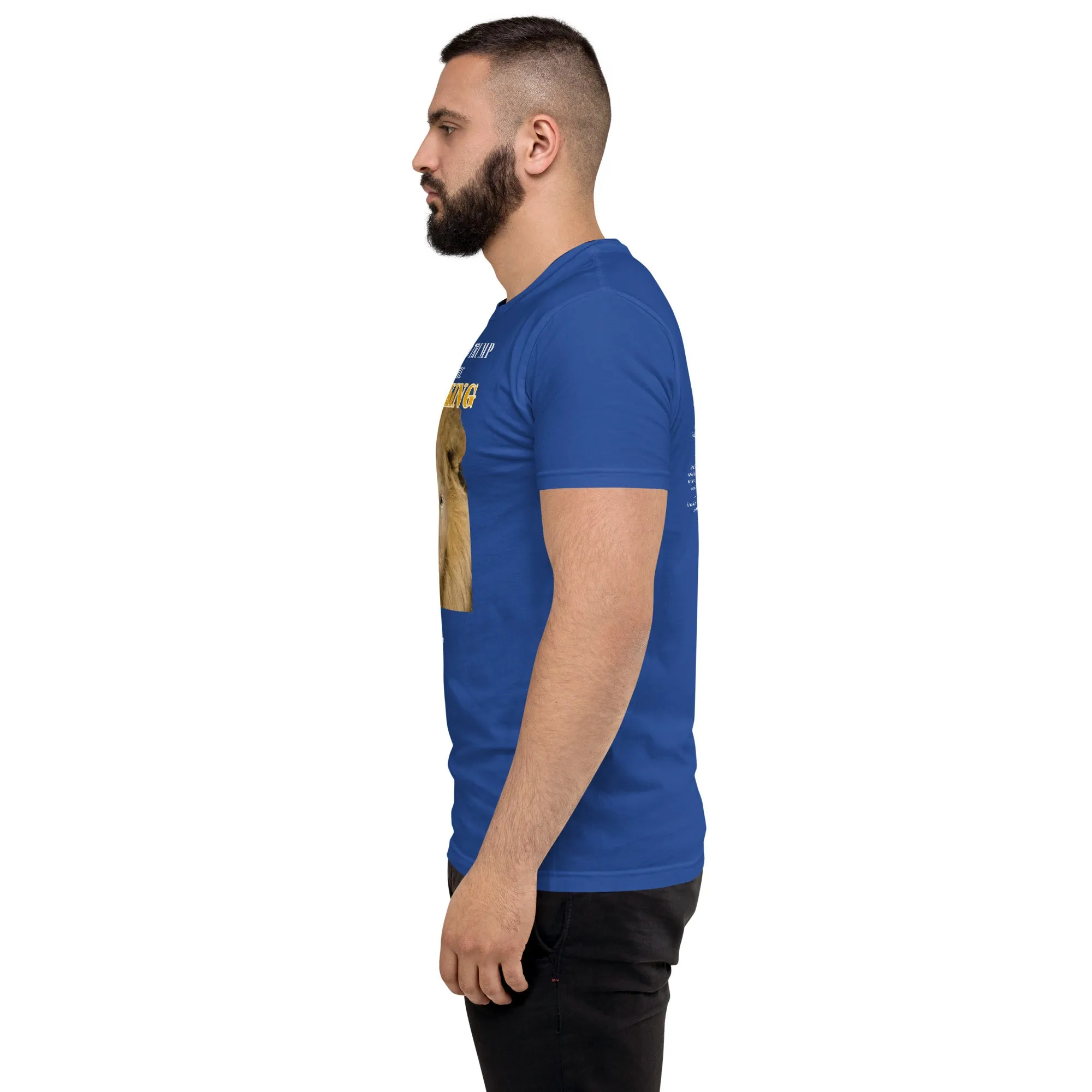 Lyin' King Men's Fitted Short Sleeve T-shirt. Special 2 sided edition