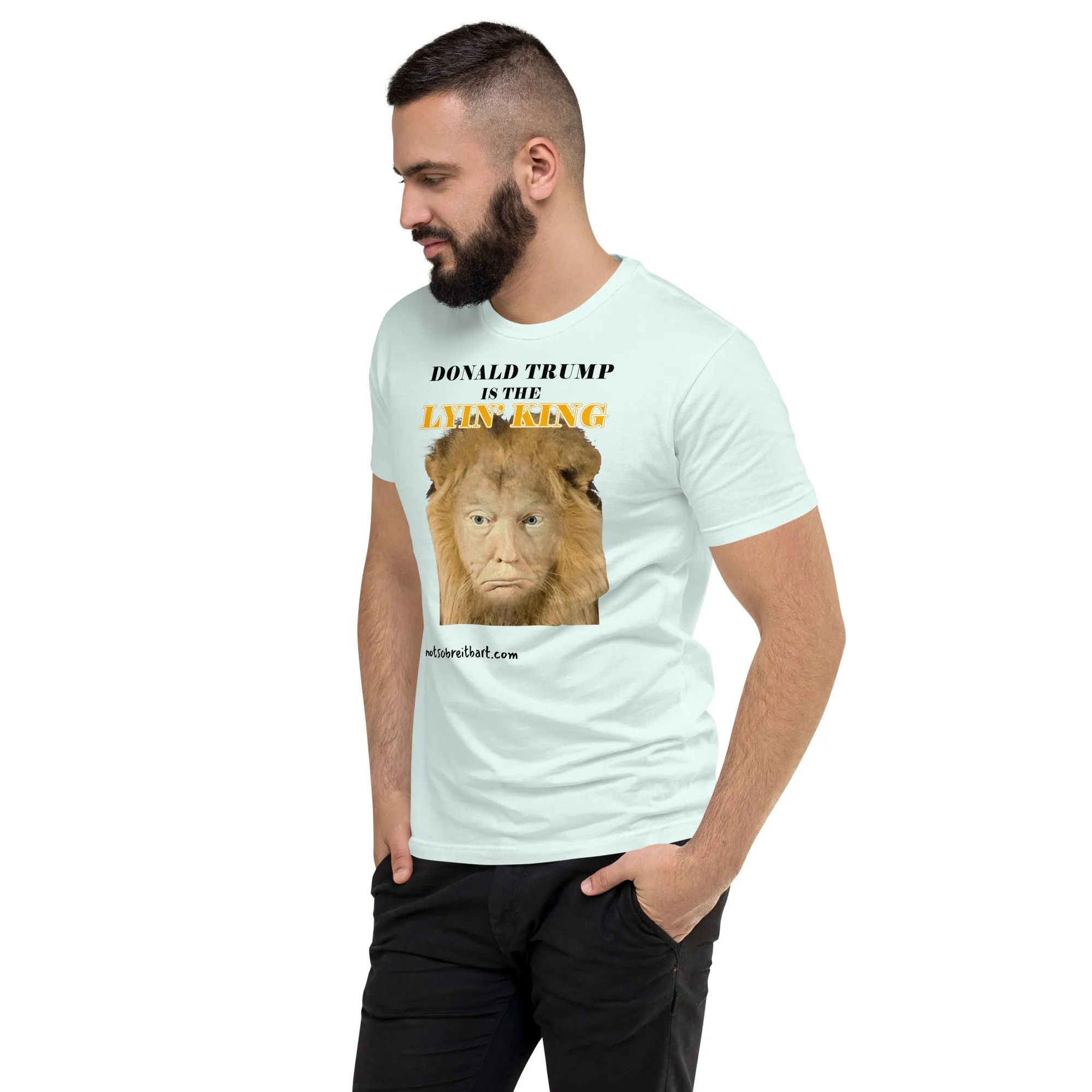 Lyin' King Men's Fitted Short Sleeve T-shirt. Special 2 sided edition