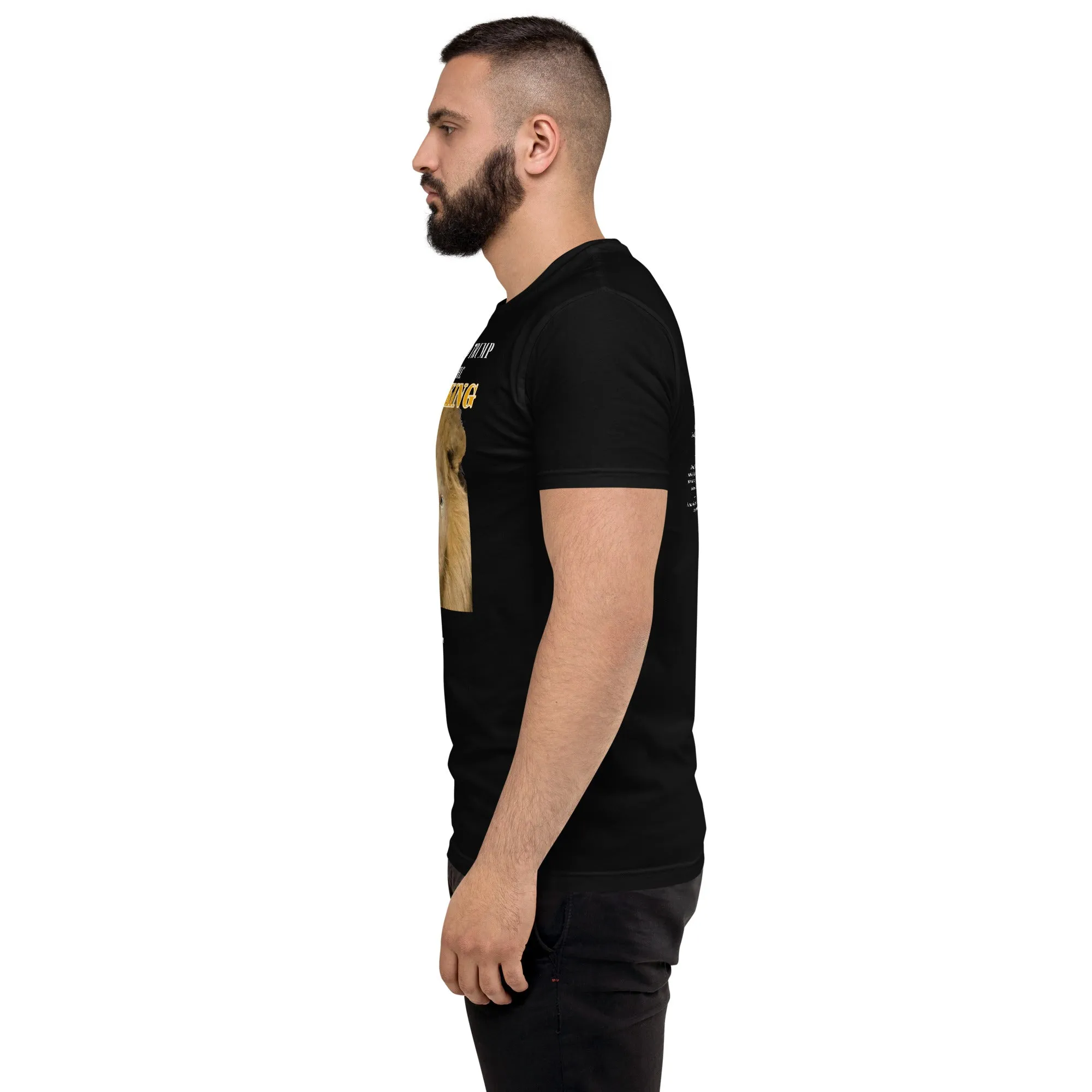 Lyin' King Men's Fitted Short Sleeve T-shirt. Special 2 sided edition