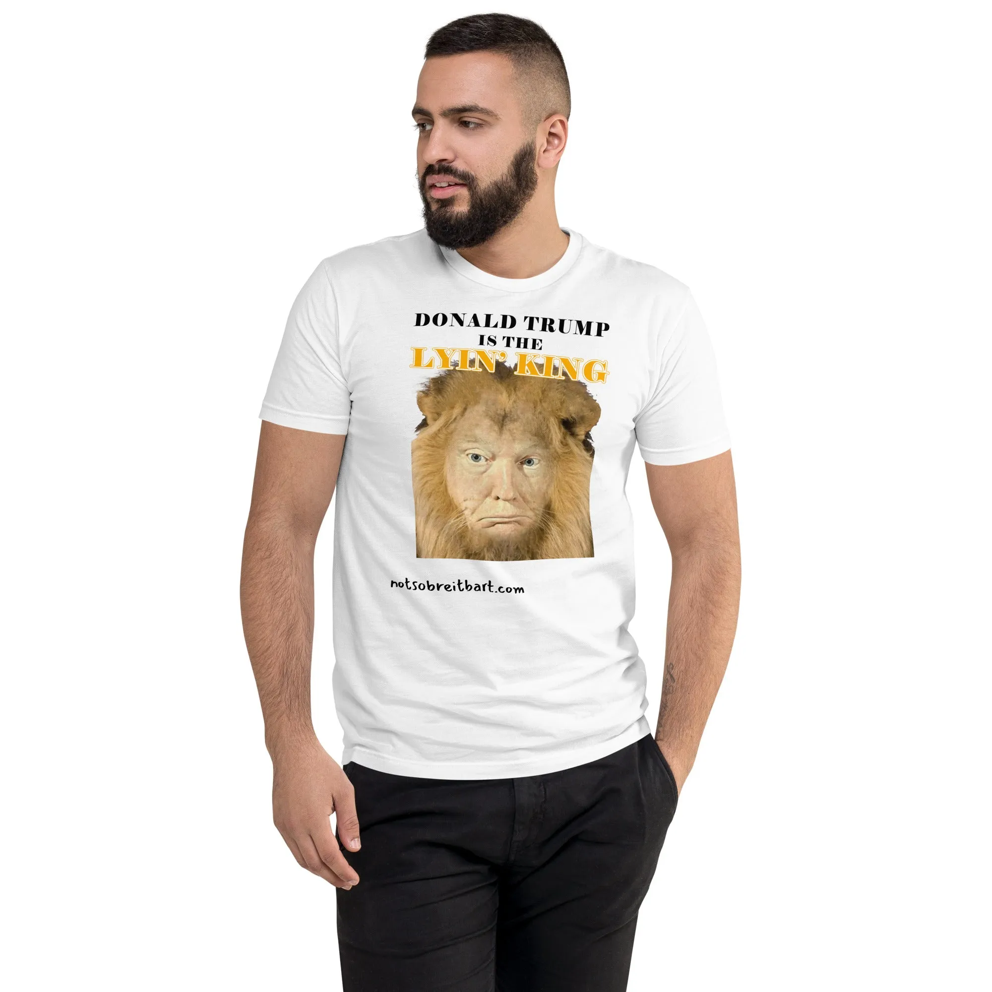 Lyin' King Men's Fitted Short Sleeve T-shirt. Special 2 sided edition