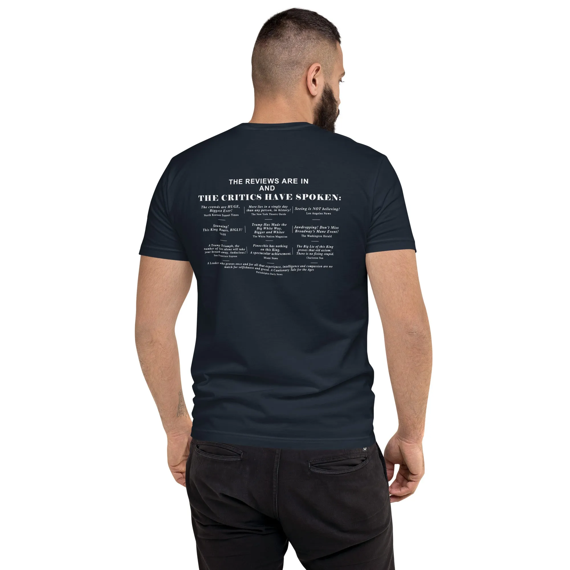 Lyin' King Men's Fitted Short Sleeve T-shirt. Special 2 sided edition