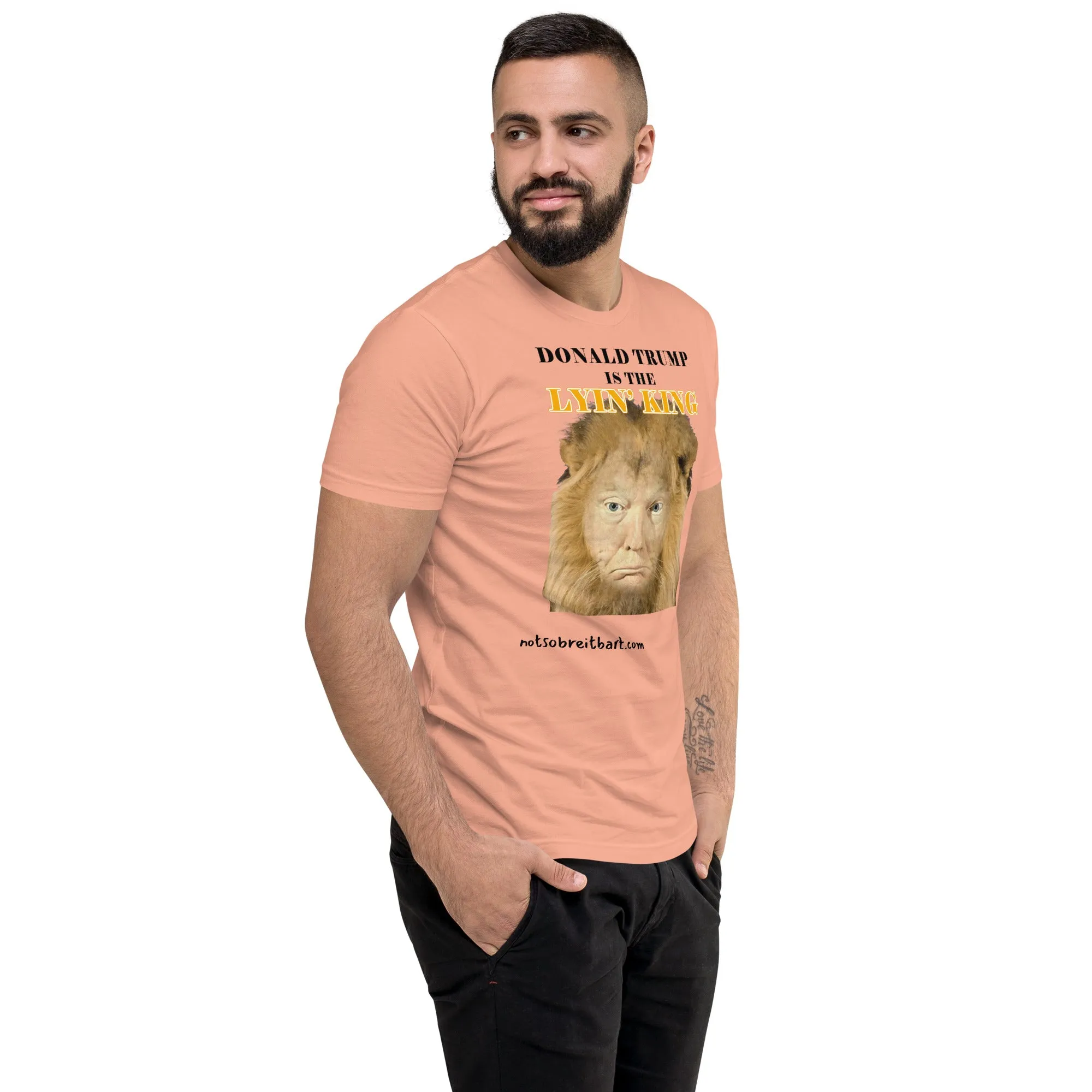 Lyin' King Men's Fitted Short Sleeve T-shirt. Special 2 sided edition