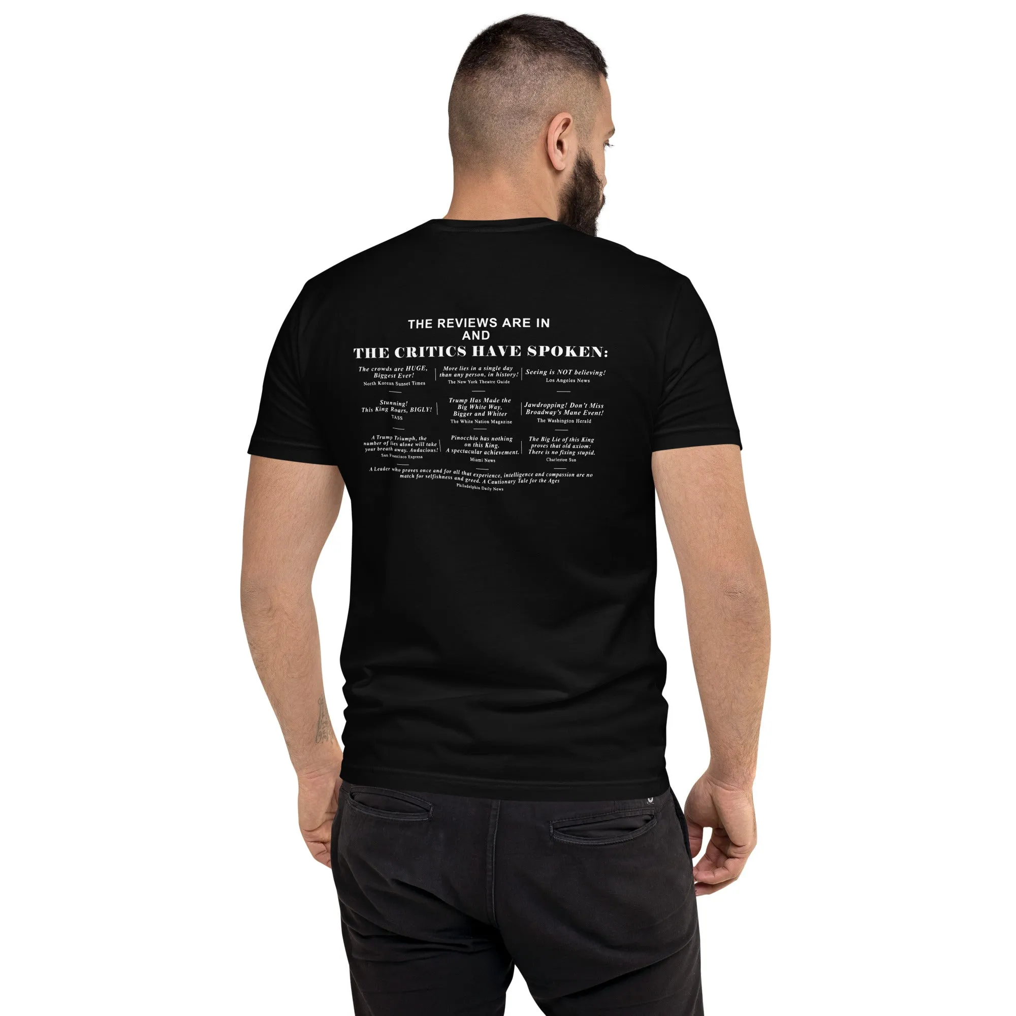 Lyin' King Men's Fitted Short Sleeve T-shirt. Special 2 sided edition