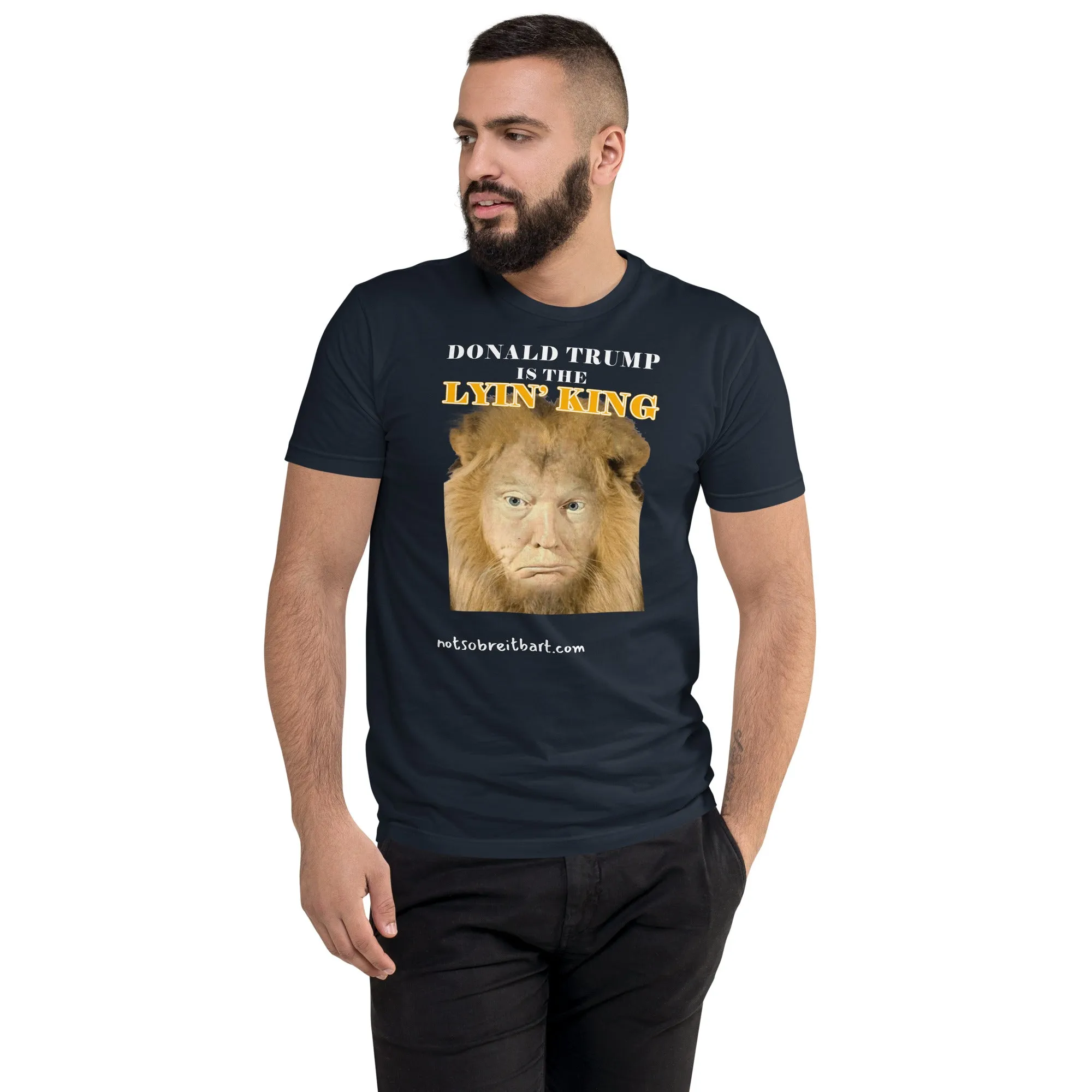 Lyin' King Men's Fitted Short Sleeve T-shirt. Special 2 sided edition
