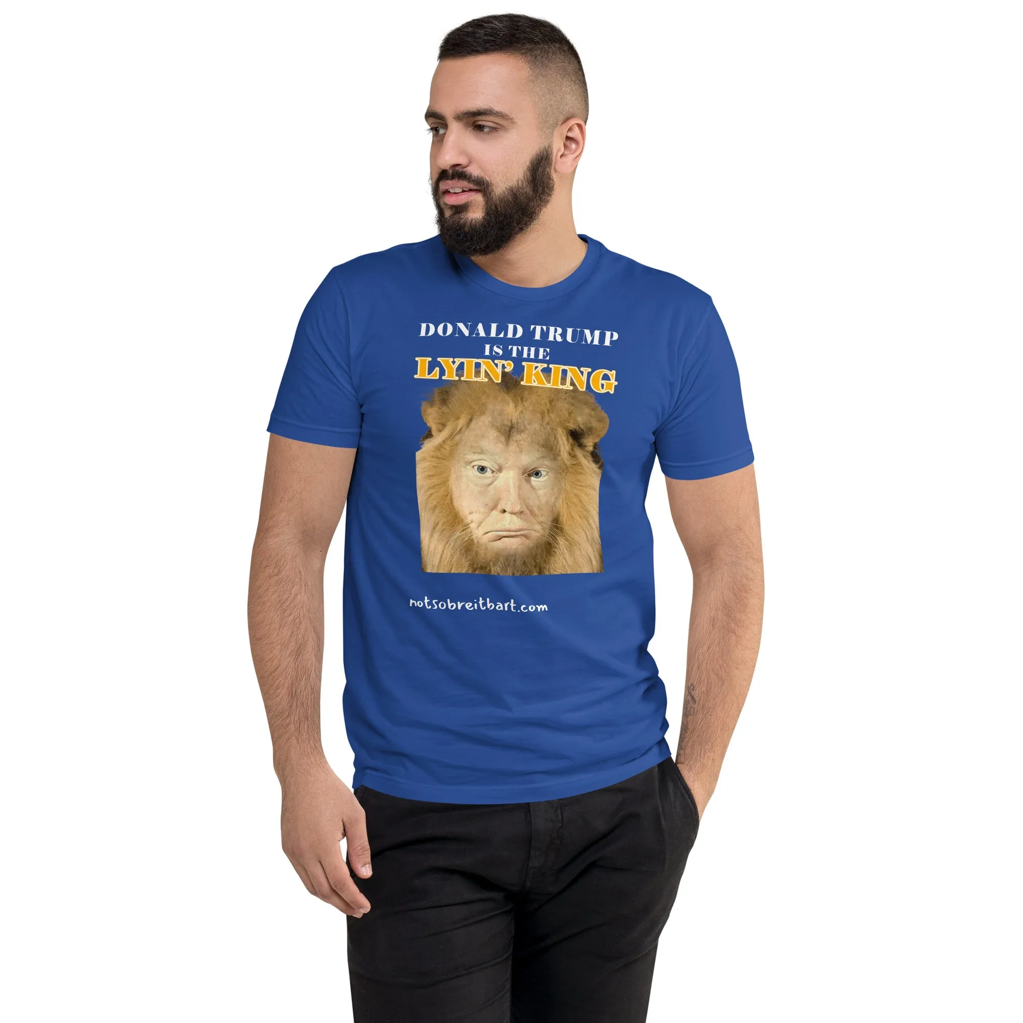 Lyin' King Men's Fitted Short Sleeve T-shirt. Special 2 sided edition