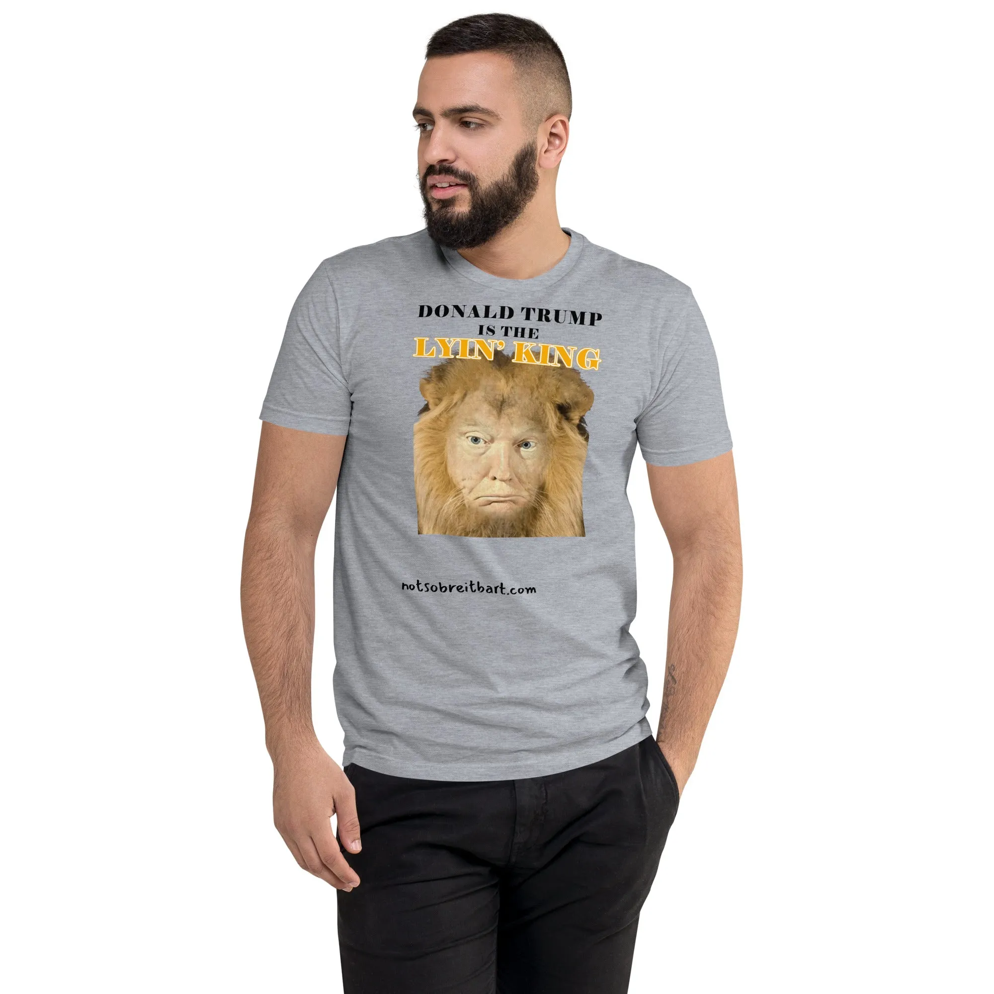 Lyin' King Men's Fitted Short Sleeve T-shirt. Special 2 sided edition