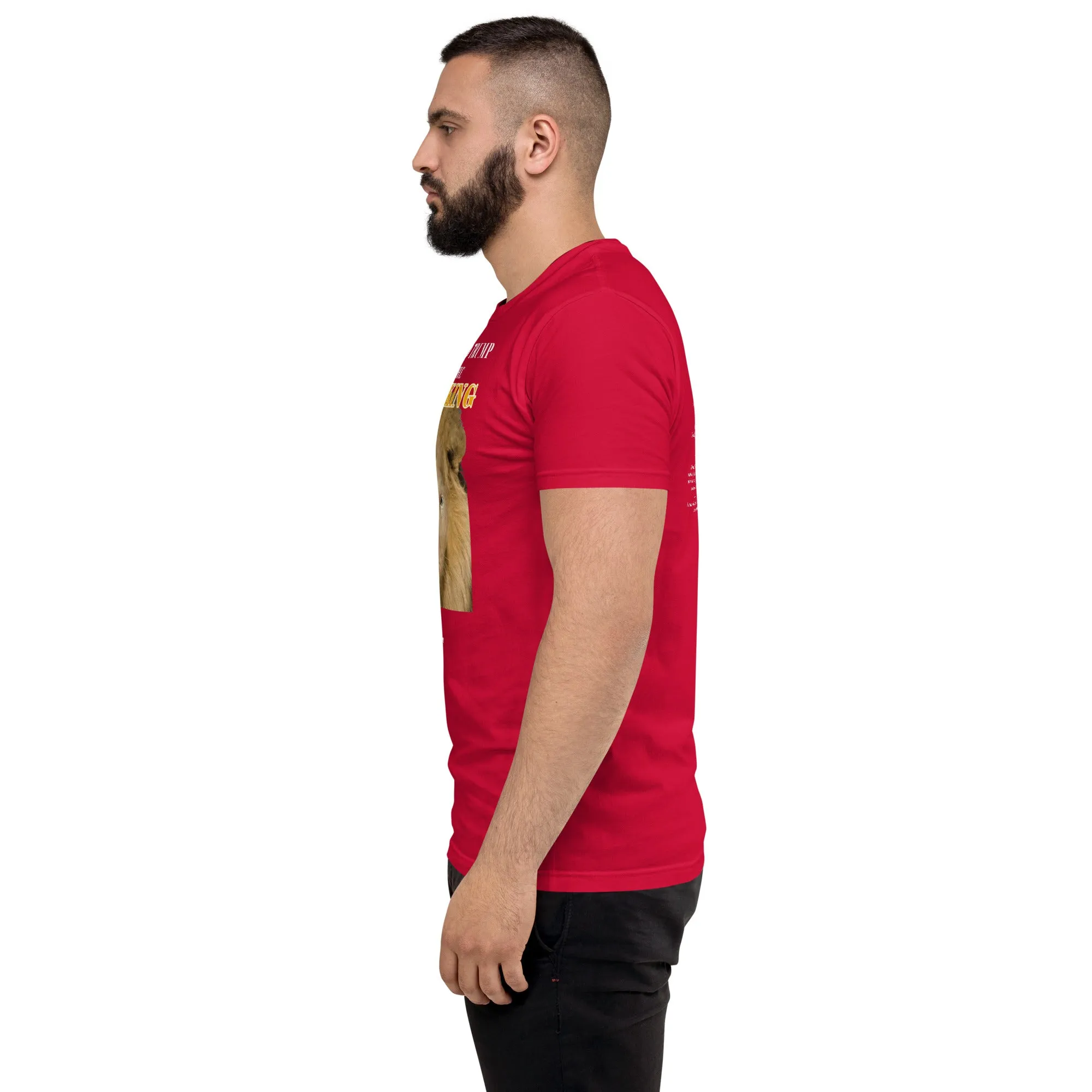 Lyin' King Men's Fitted Short Sleeve T-shirt. Special 2 sided edition