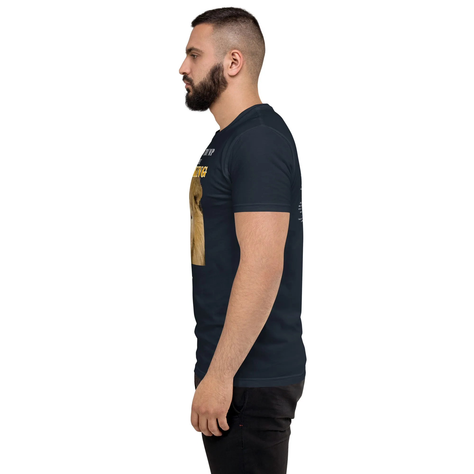 Lyin' King Men's Fitted Short Sleeve T-shirt. Special 2 sided edition