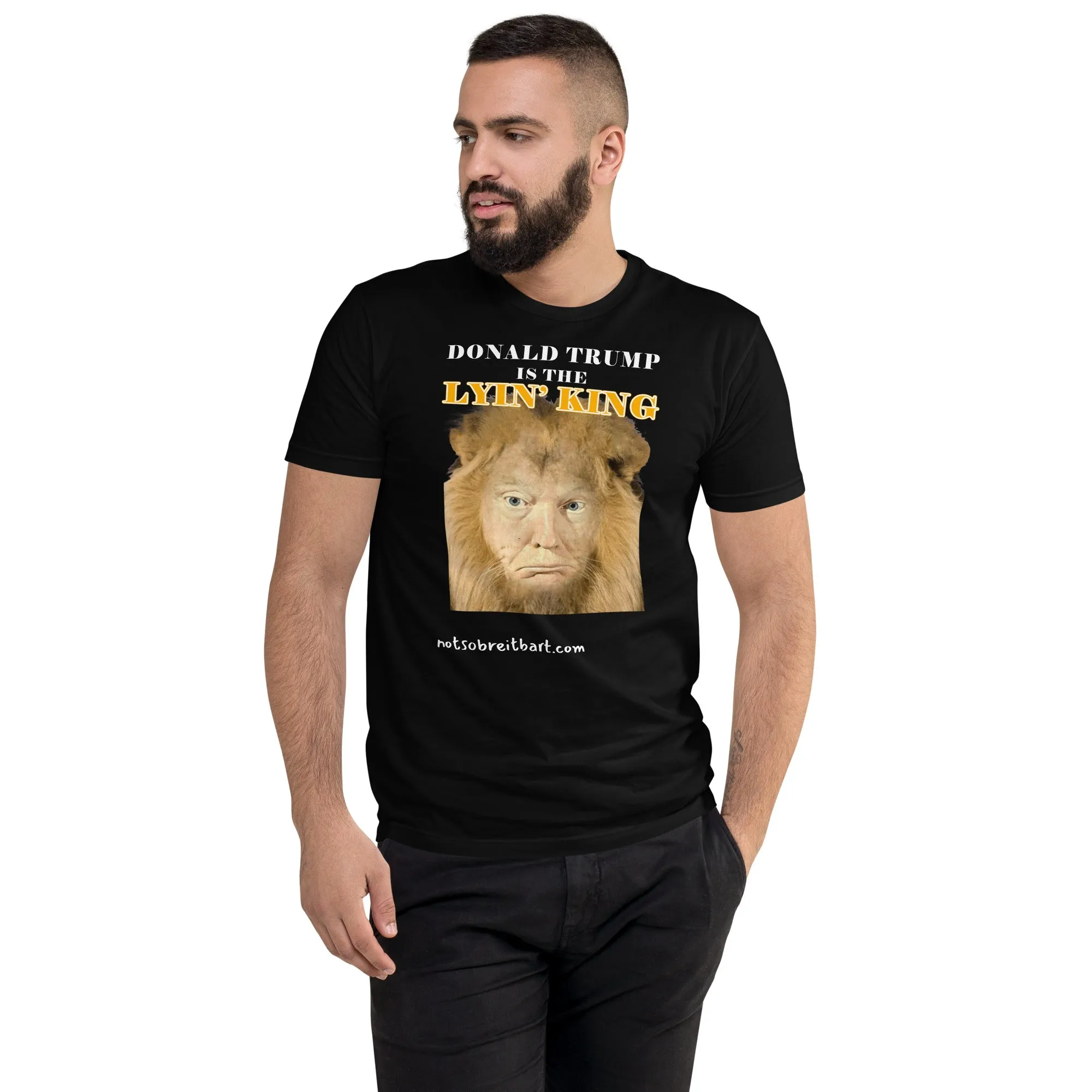 Lyin' King Men's Fitted Short Sleeve T-shirt. Special 2 sided edition