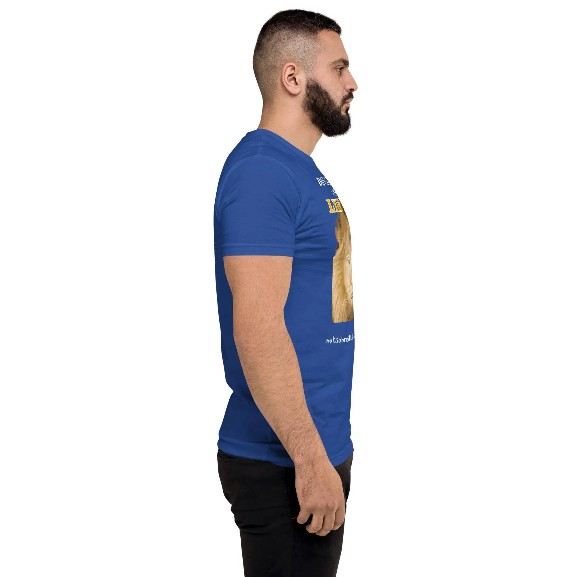 Lyin' King Men's Fitted Short Sleeve T-shirt. Special 2 sided edition