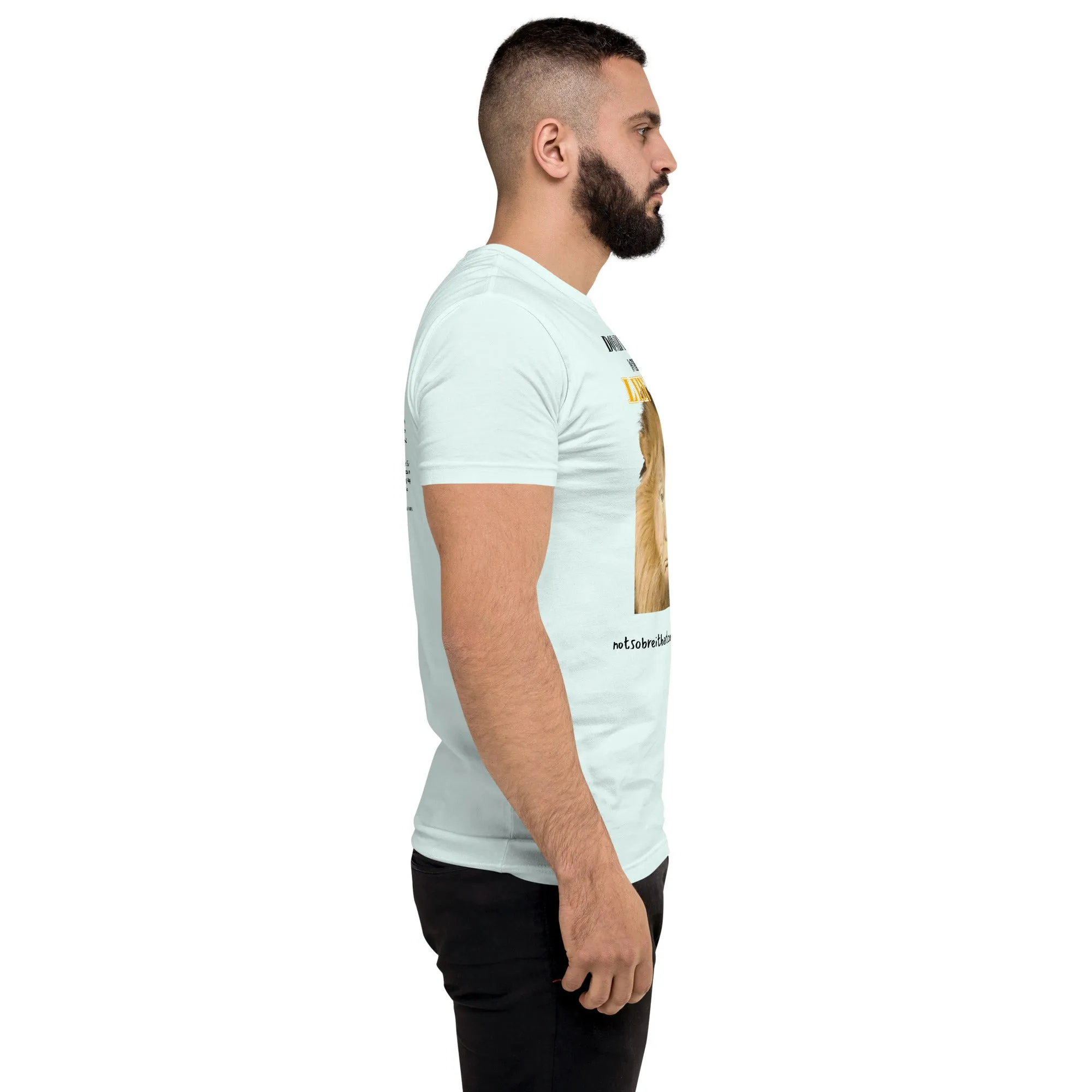 Lyin' King Men's Fitted Short Sleeve T-shirt. Special 2 sided edition