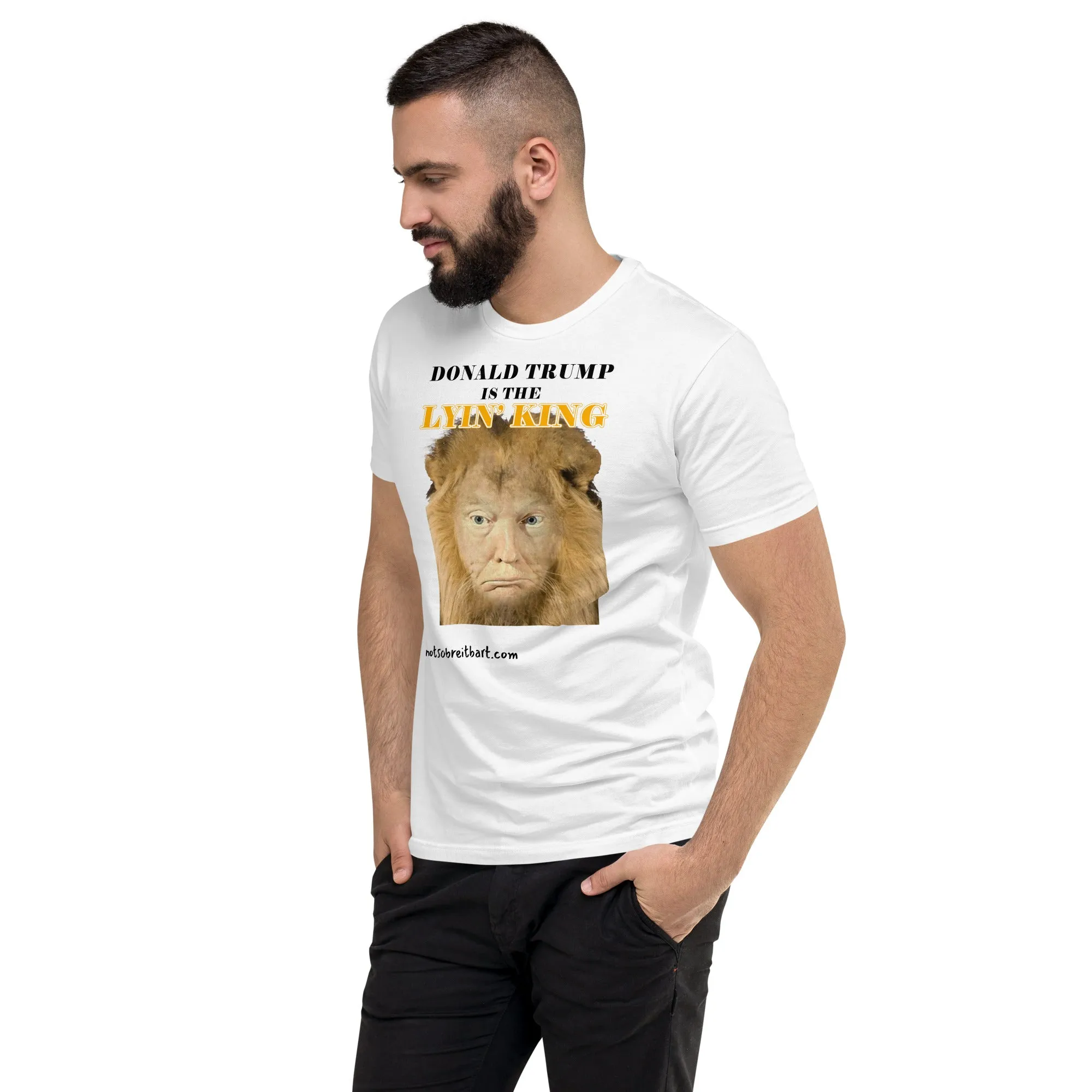 Lyin' King Men's Fitted Short Sleeve T-shirt. Special 2 sided edition