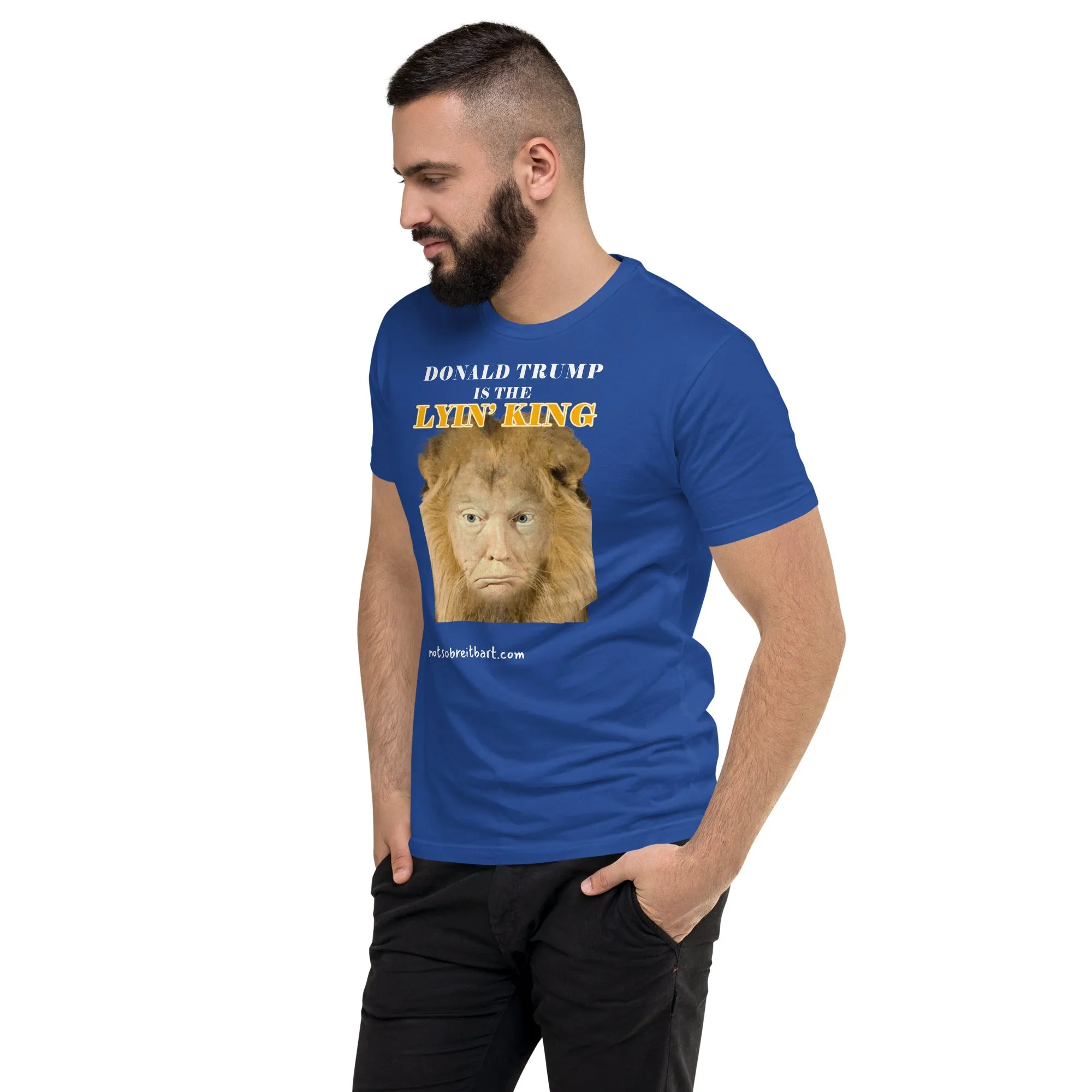 Lyin' King Men's Fitted Short Sleeve T-shirt. Special 2 sided edition