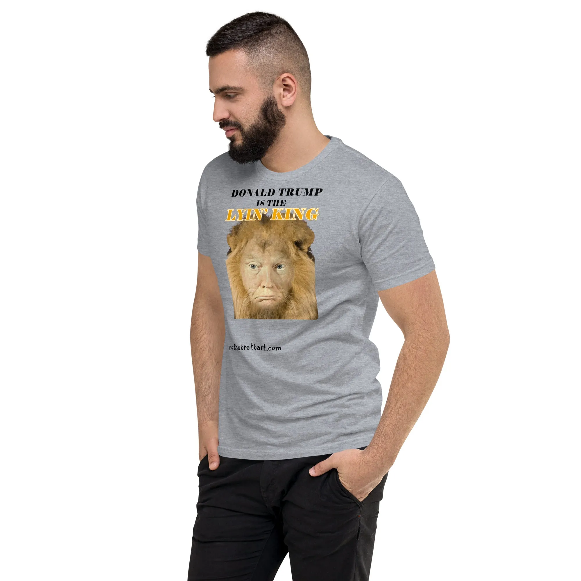 Lyin' King Men's Fitted Short Sleeve T-shirt. Special 2 sided edition