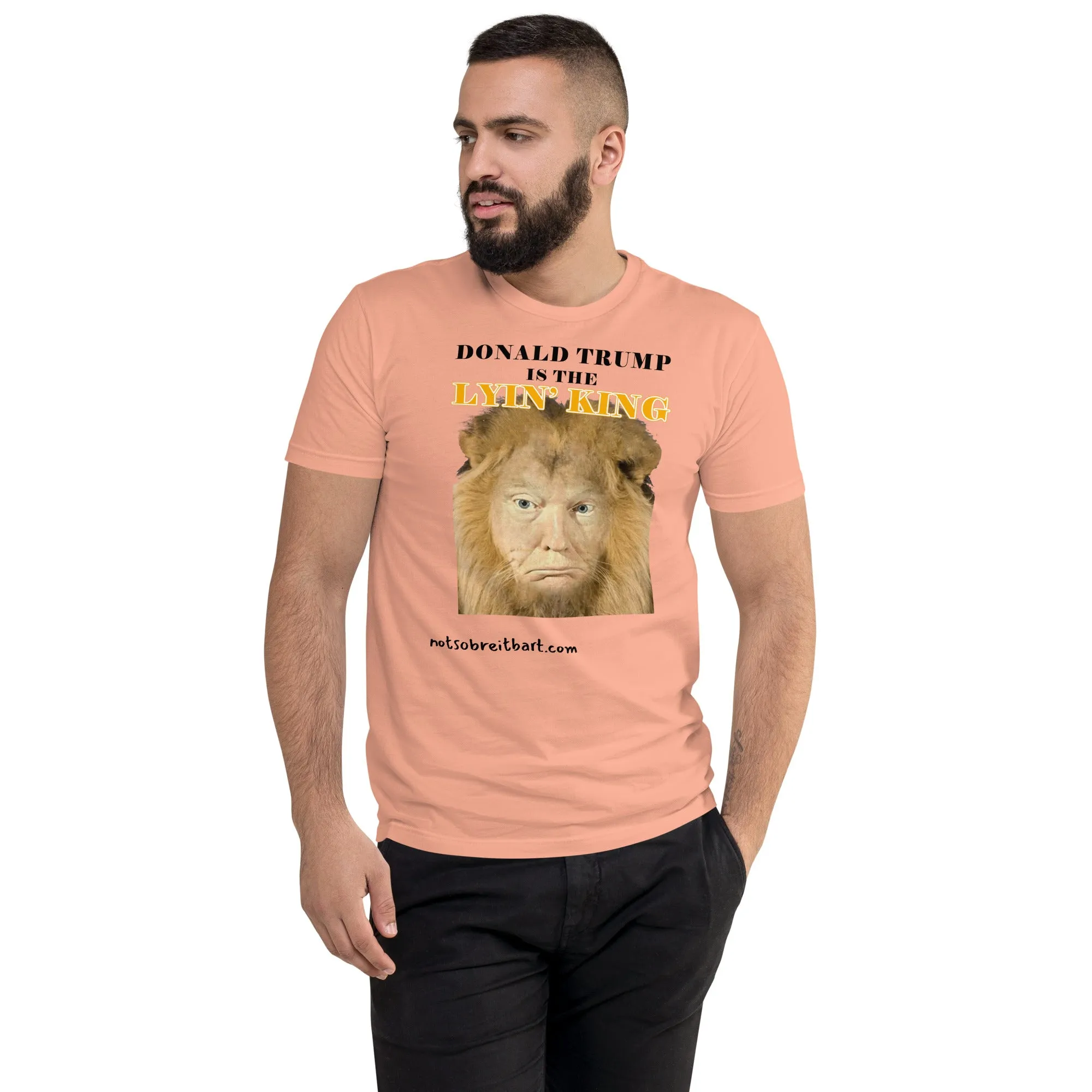 Lyin' King Men's Fitted Short Sleeve T-shirt. Special 2 sided edition