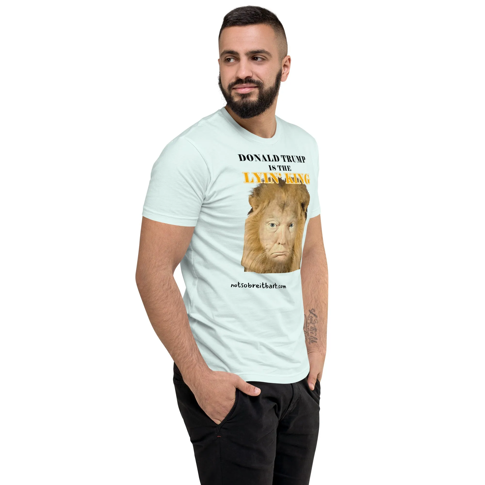 Lyin' King Men's Fitted Short Sleeve T-shirt. Special 2 sided edition