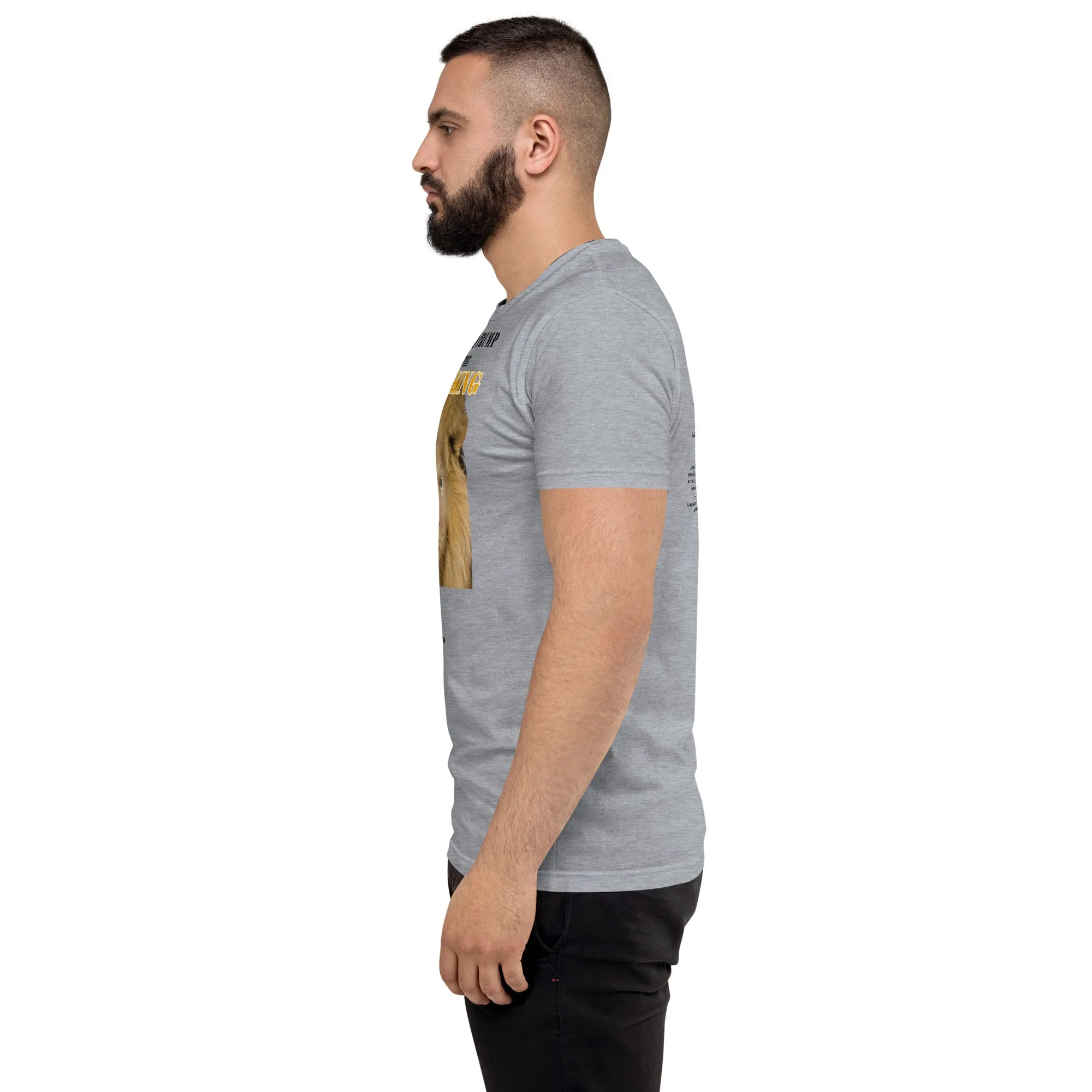 Lyin' King Men's Fitted Short Sleeve T-shirt. Special 2 sided edition