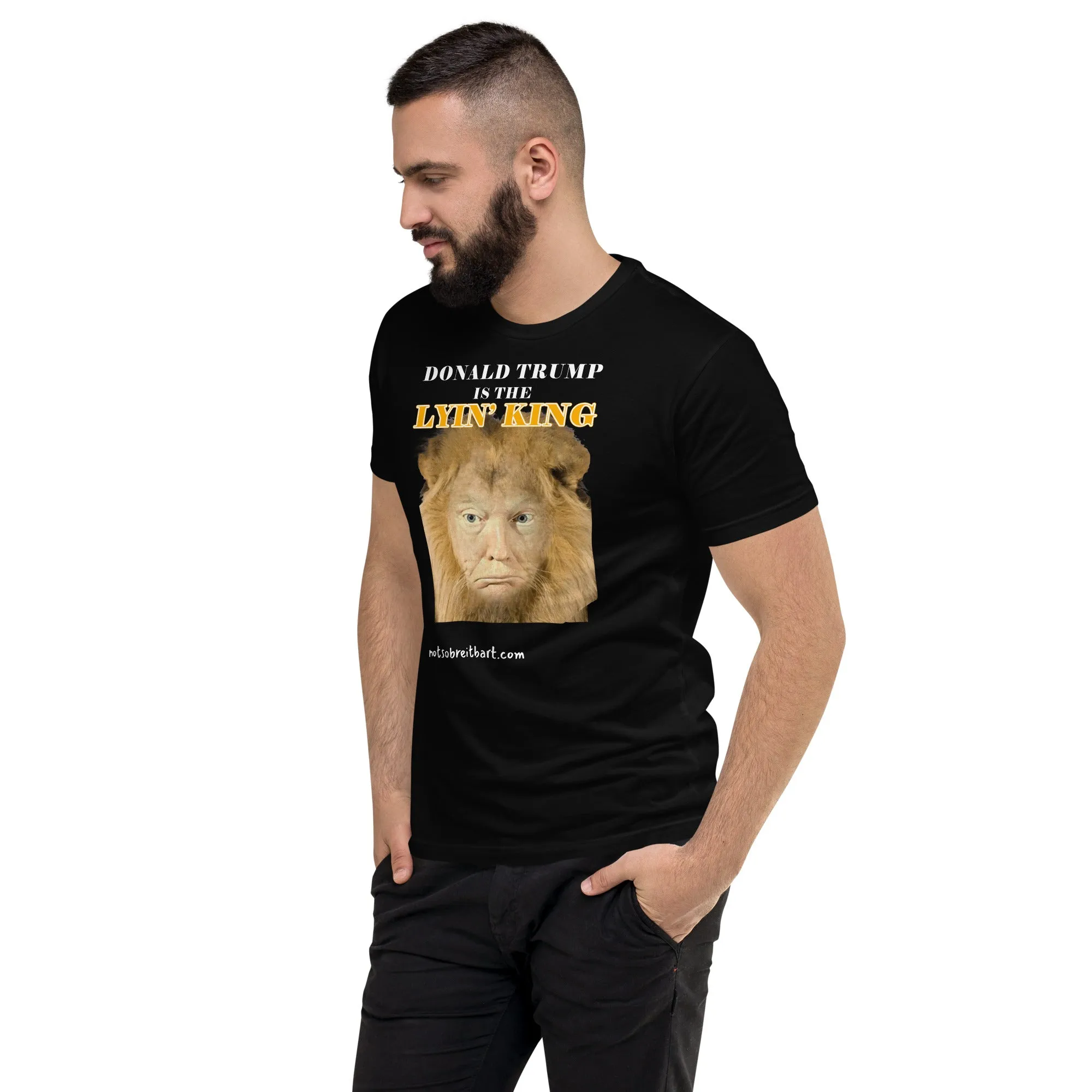 Lyin' King Men's Fitted Short Sleeve T-shirt. Special 2 sided edition