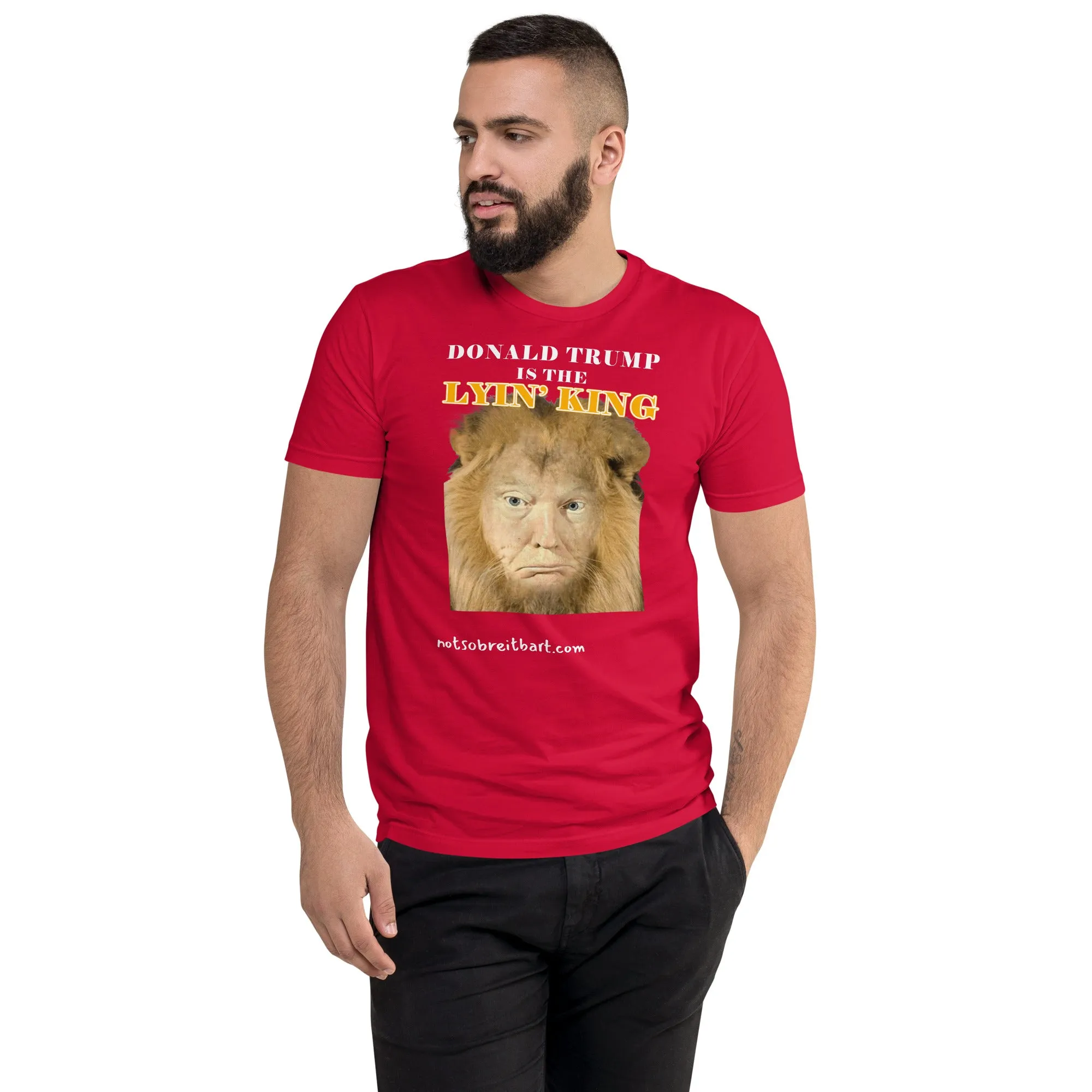 Lyin' King Men's Fitted Short Sleeve T-shirt. Special 2 sided edition