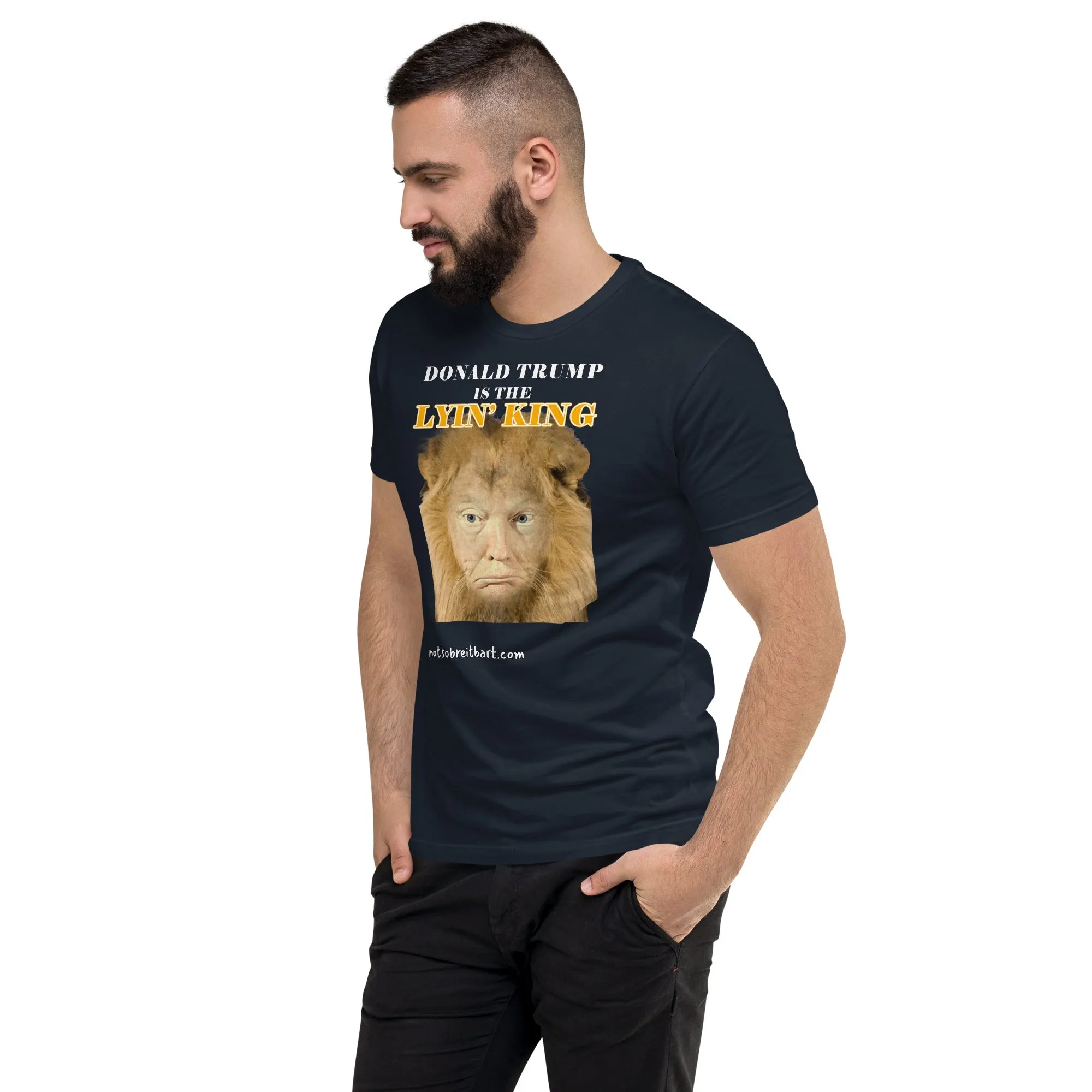 Lyin' King Men's Fitted Short Sleeve T-shirt. Special 2 sided edition
