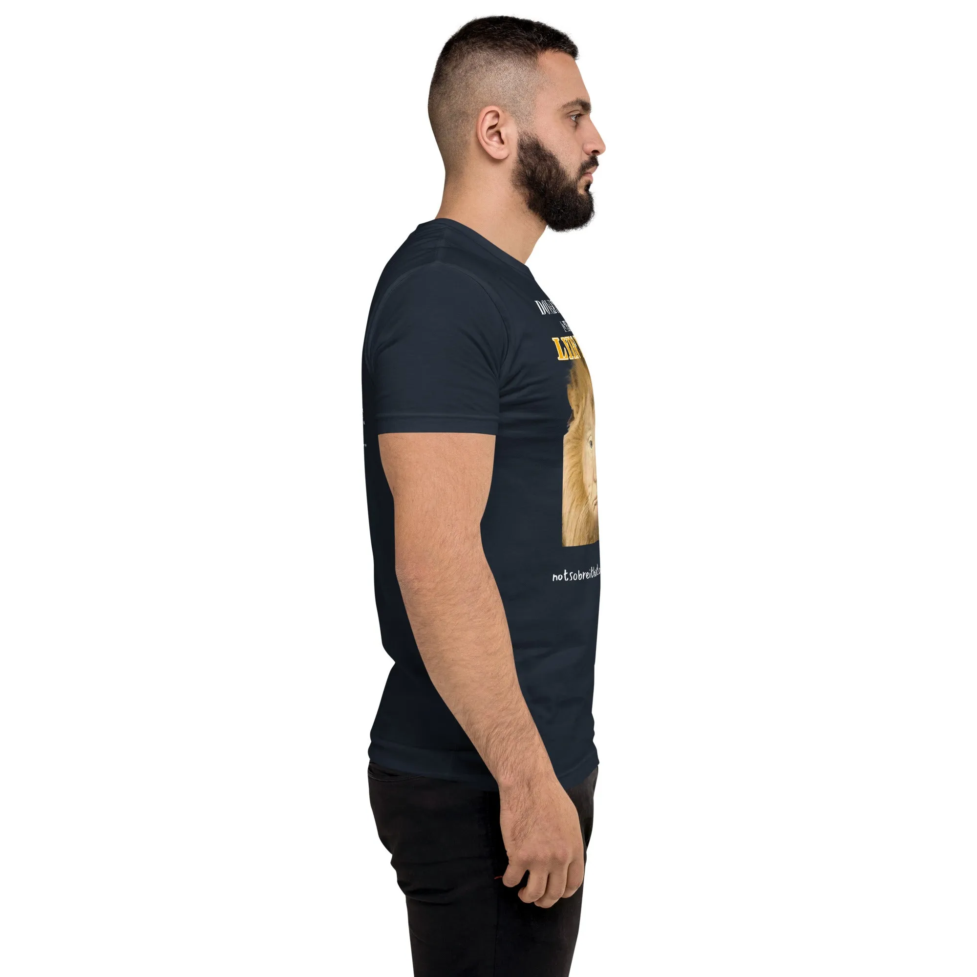 Lyin' King Men's Fitted Short Sleeve T-shirt. Special 2 sided edition