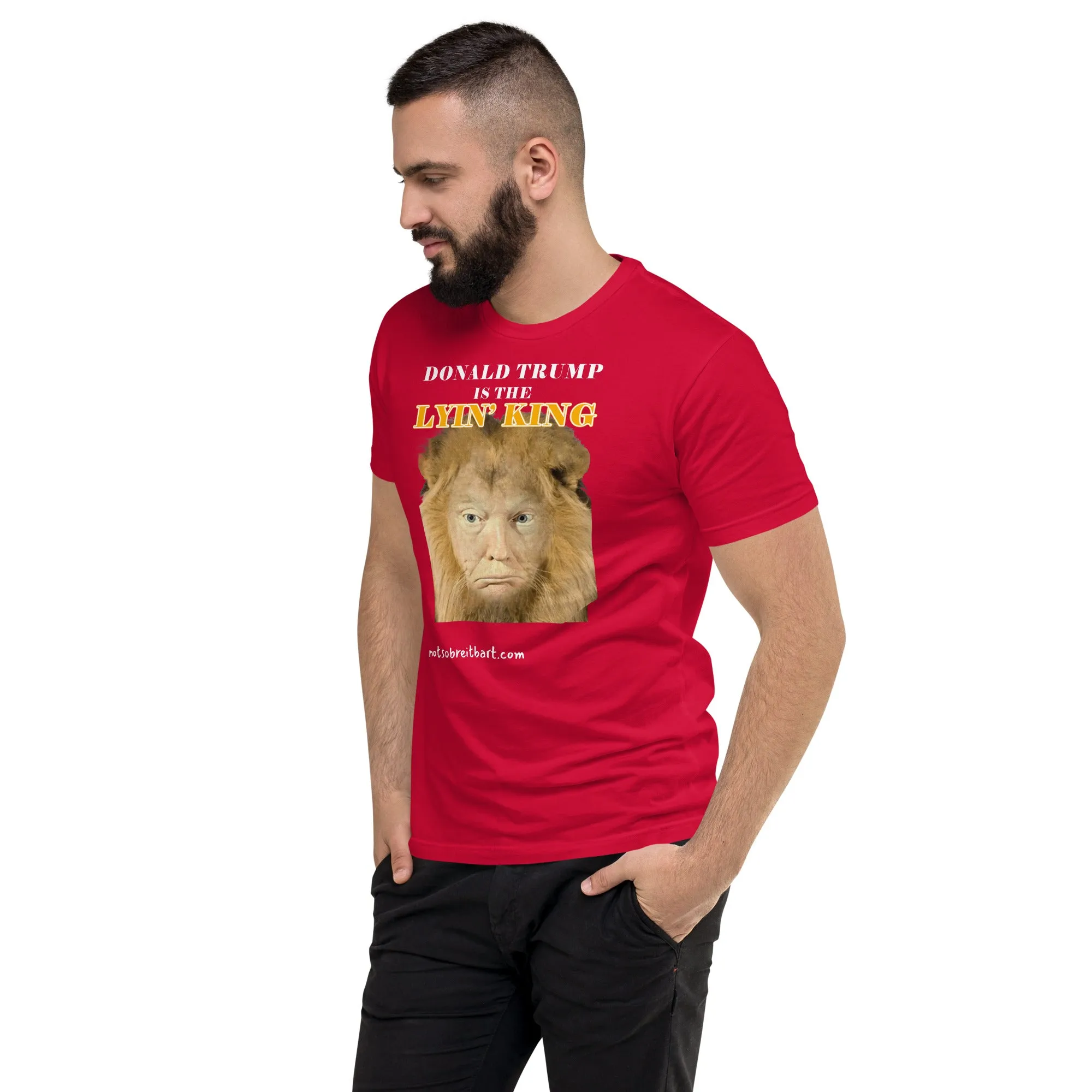 Lyin' King Men's Fitted Short Sleeve T-shirt. Special 2 sided edition