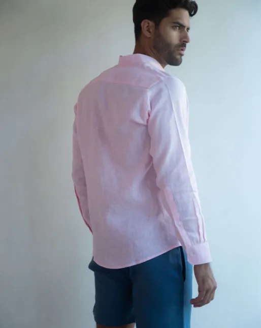 Menorca Linen Shirt - Light Pink/Light Pink