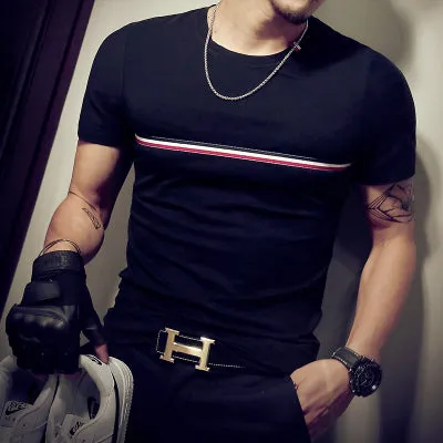 Men's Casual Patchwork T Shirt..