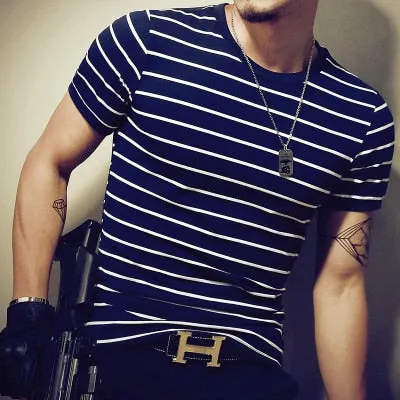 Men's Casual Patchwork T Shirt..