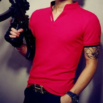 Men's Casual Patchwork T Shirt..