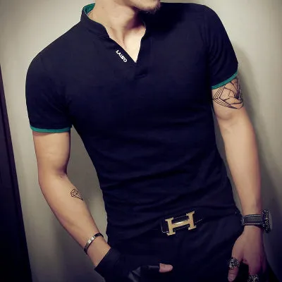 Men's Casual Patchwork T Shirt..